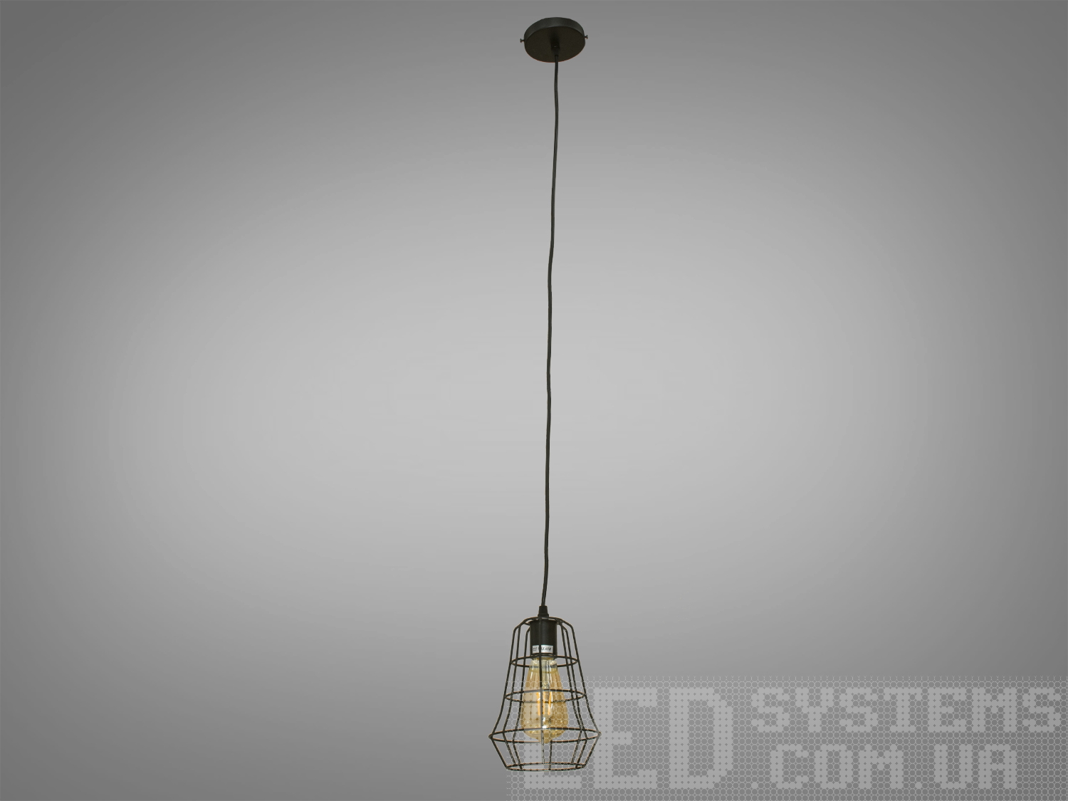 Гармонійний, виняткової якості світильник-підвіс в стилі Лофт, чорного кольору, під лампу Едісона