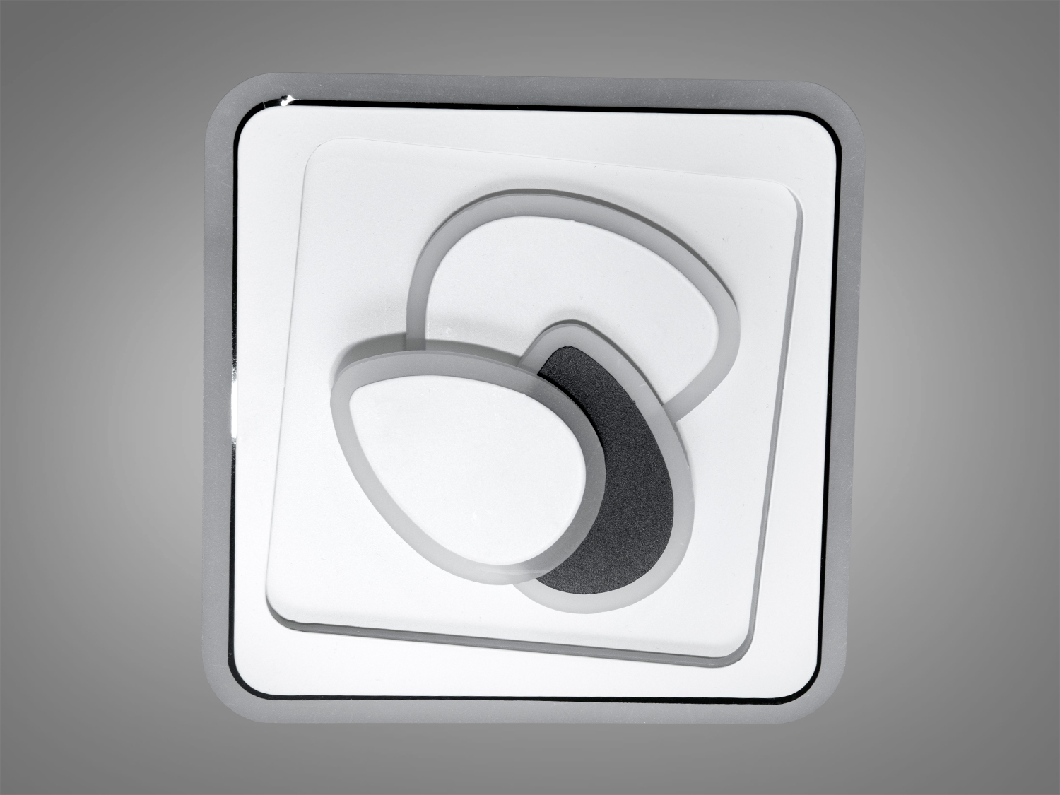 Стельовий світильник квадратної форми з абстрактним дизайном, виготовлений з матового пластику, підходить для сучасного інтер’єру.