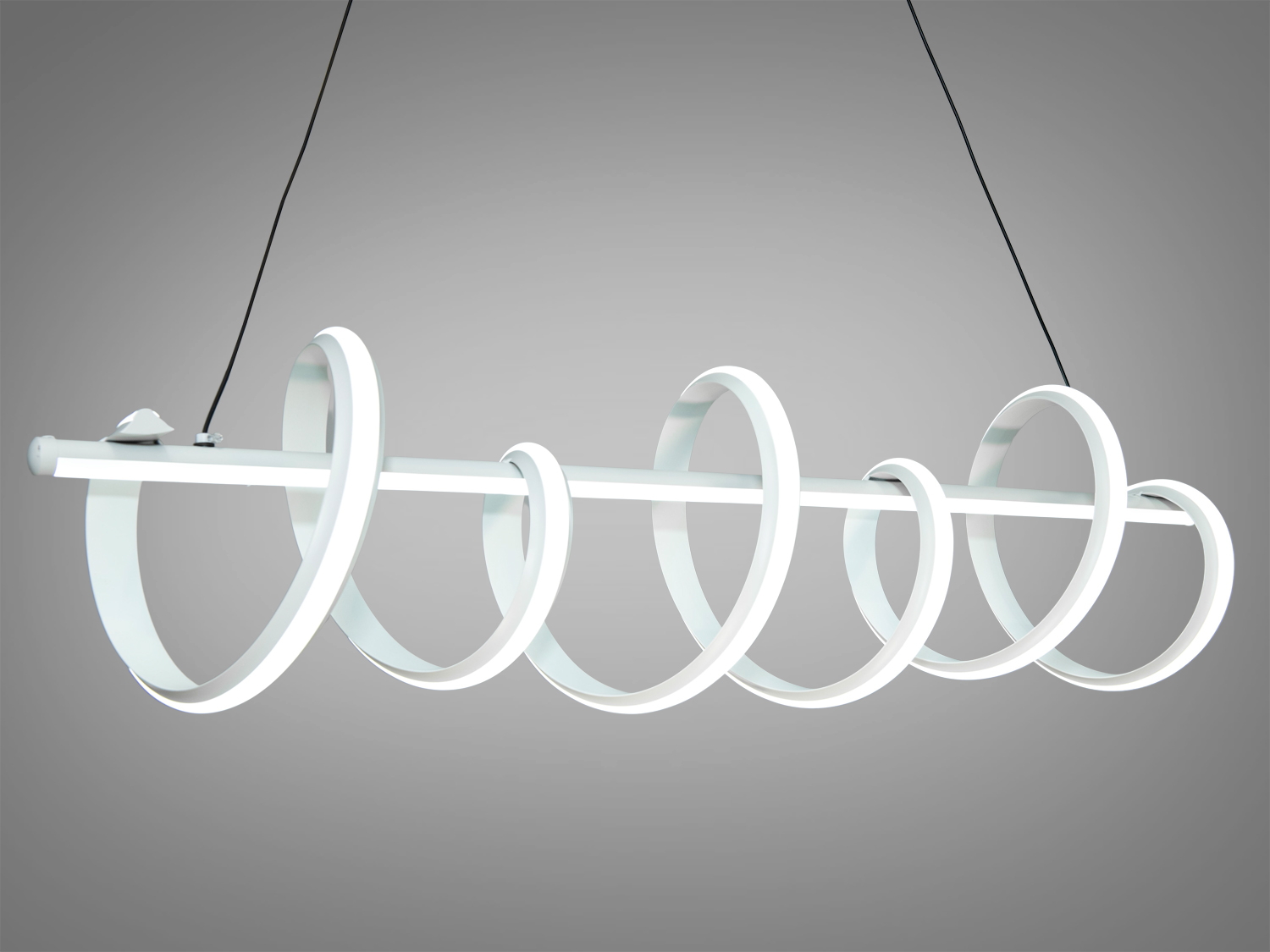 Стильна Led люстра-підвіска спіраллю у вітальню, колір білий, 60W