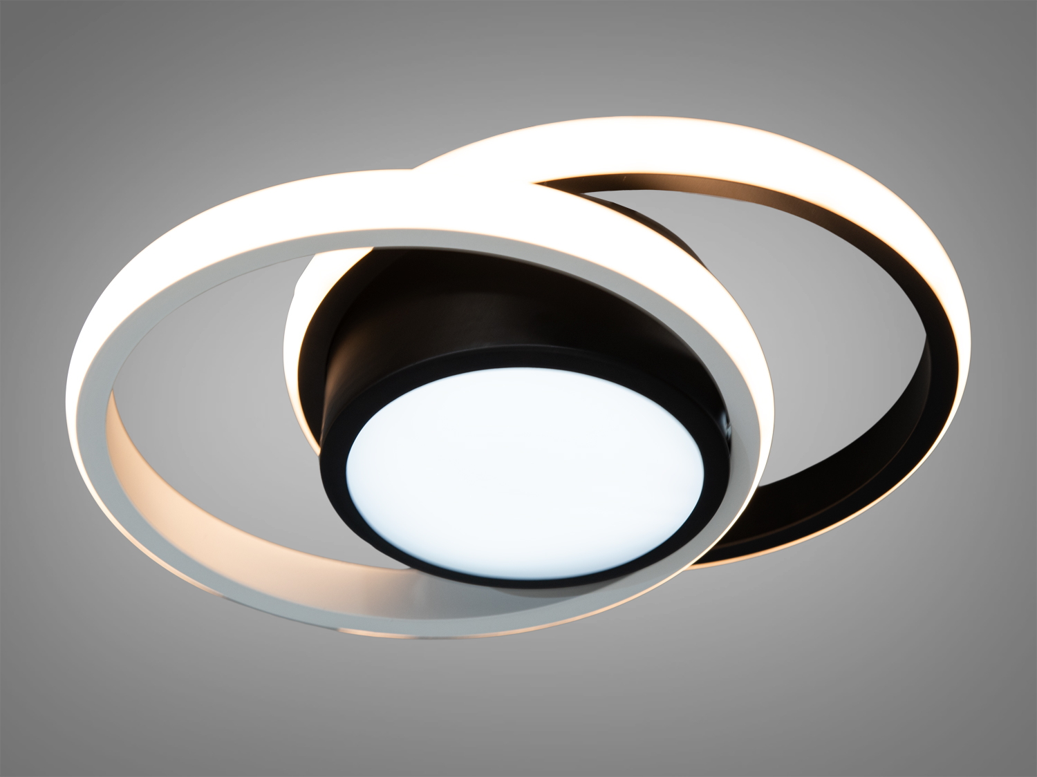 Дизайнерський, пристельовий світлодіодний світильник кільця, потужністю 40W, білий+чорнийСветодиодные бра, светодиодные панели, Светодиодные люстры, Светильники-таблетки