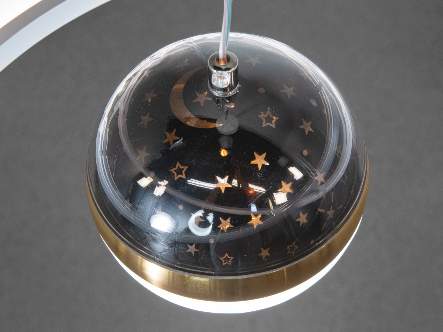 Світлодіодна люстра 2391-600+400WH-LS біла з пультом 85Вт