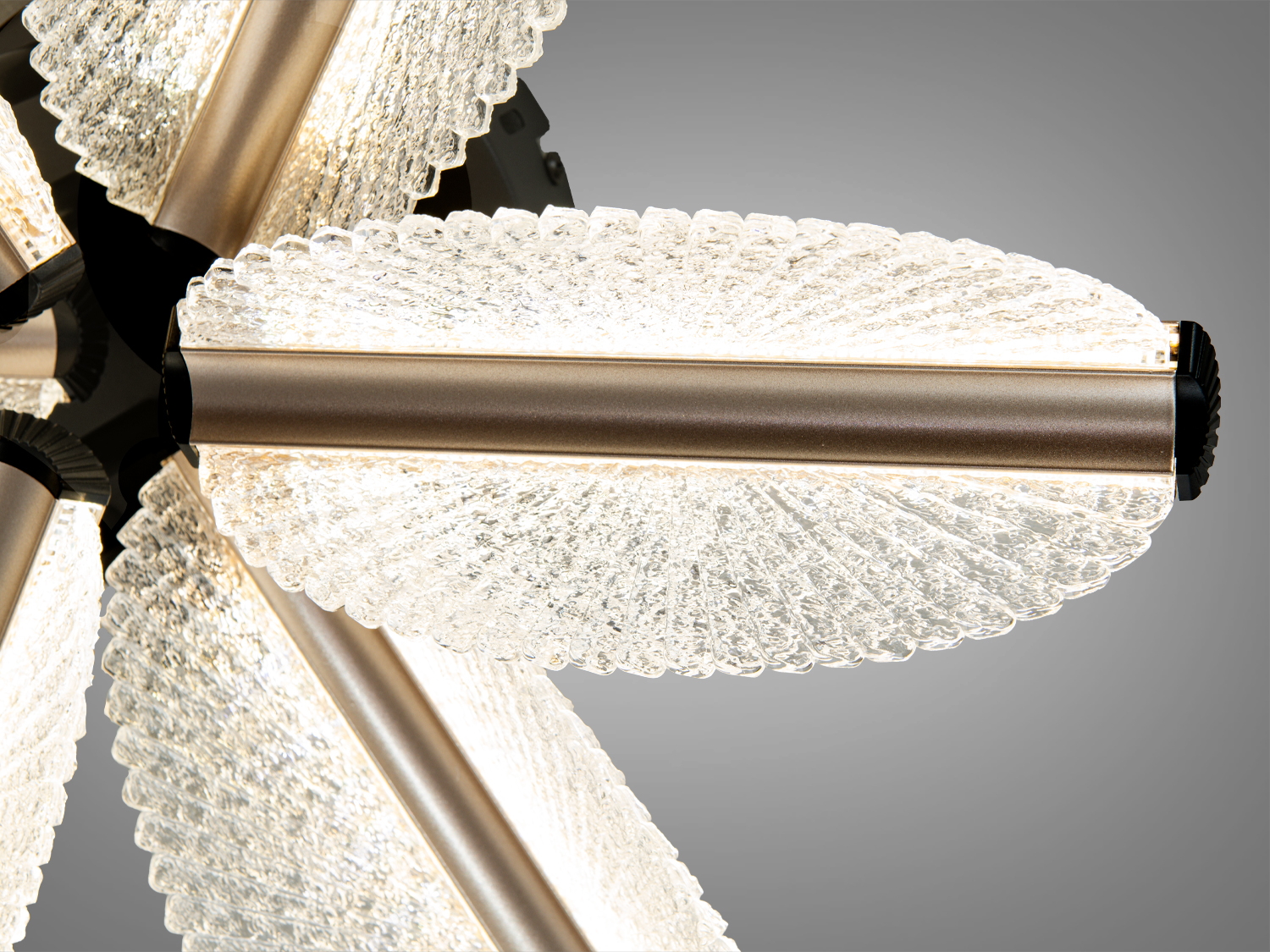 Стельова LED люстра шампань 65W з пультом