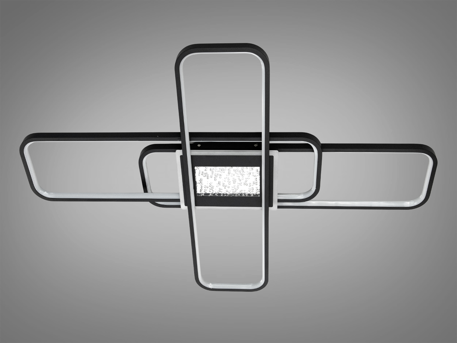 Оригінальна LED люстра у вітальню з пультом, чорна, 125W на 18м2