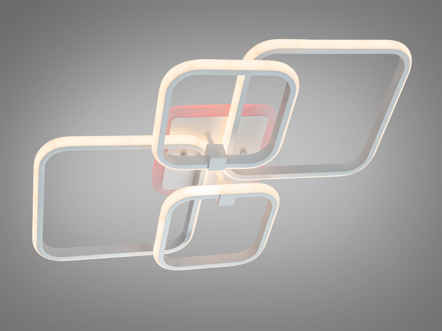 Стельовий світильник з квадратними рамками та червоним акцентом на монтажній пластині. Ідеально підходить для стильного інтер’єру.