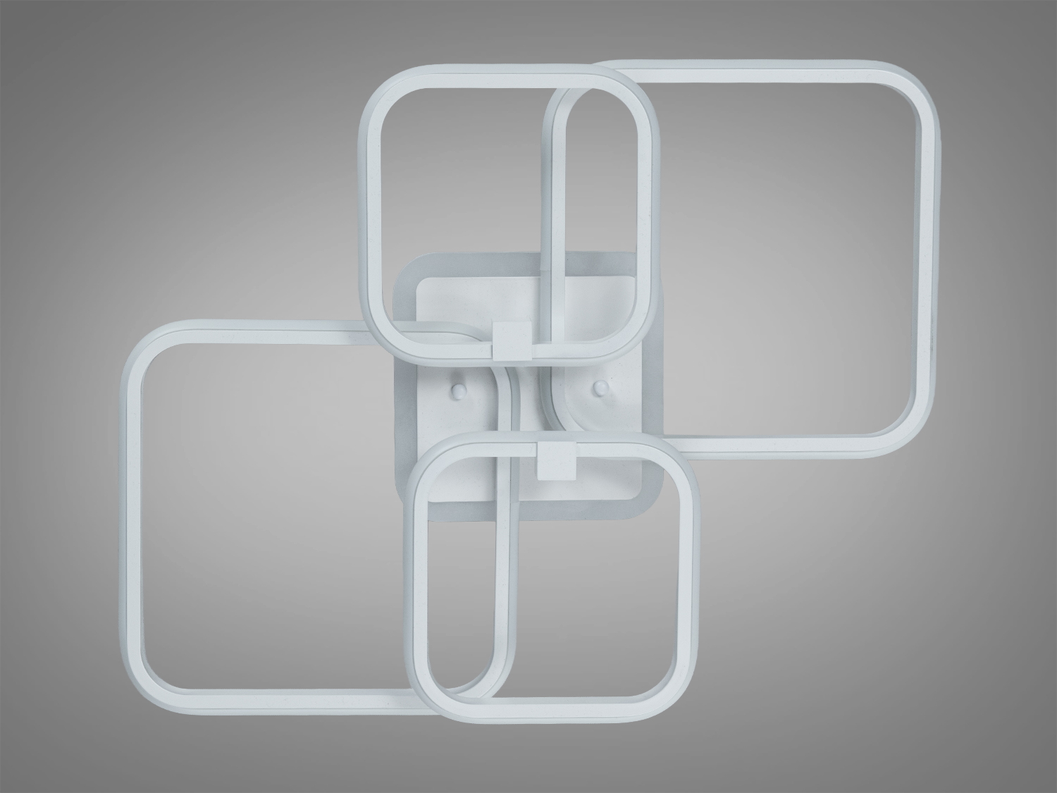 Стельова LED люстра Квадрати біла 85W з димером і пультом