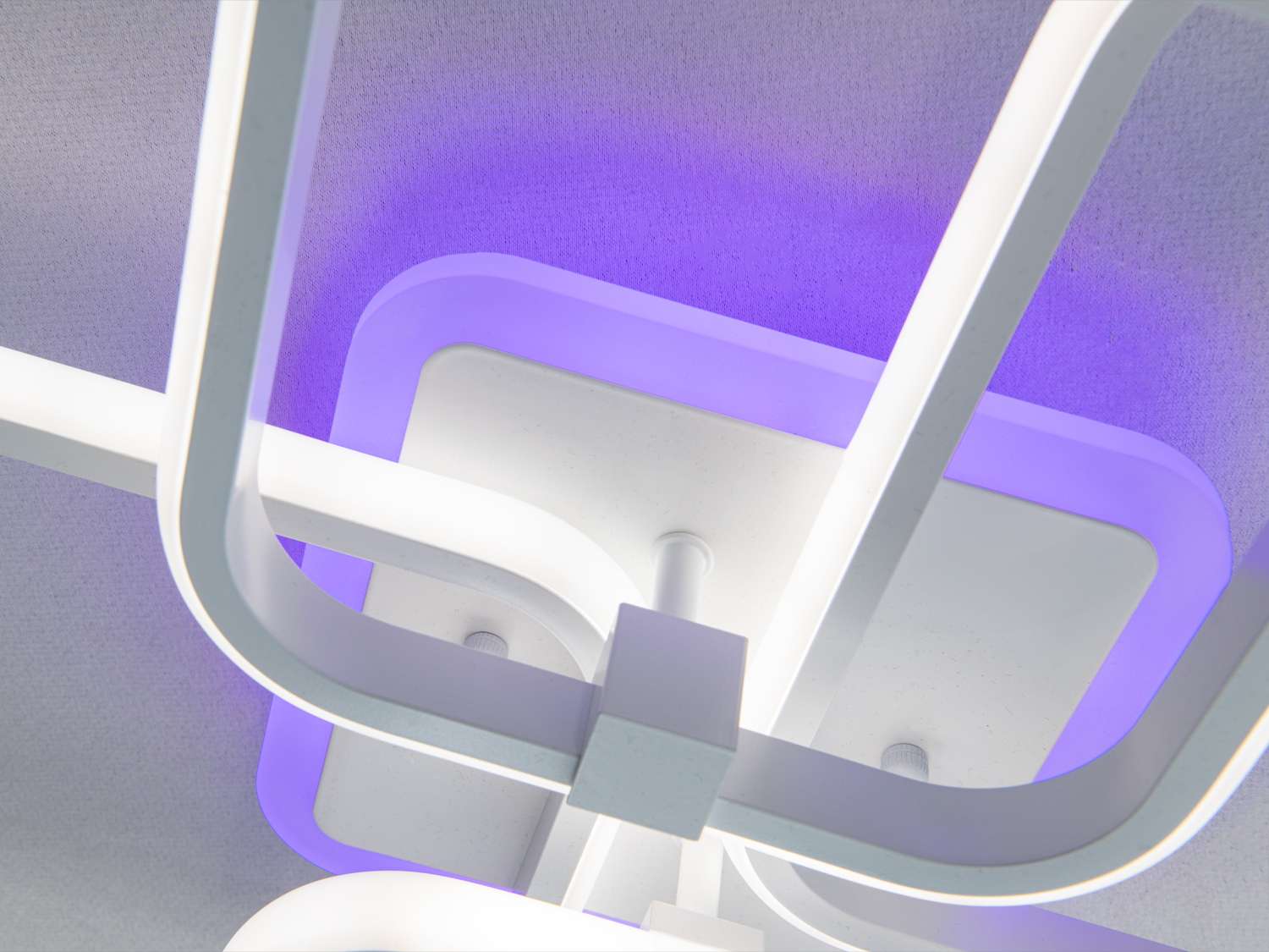 Стельова LED люстра Квадрати біла 85W з димером і пультом