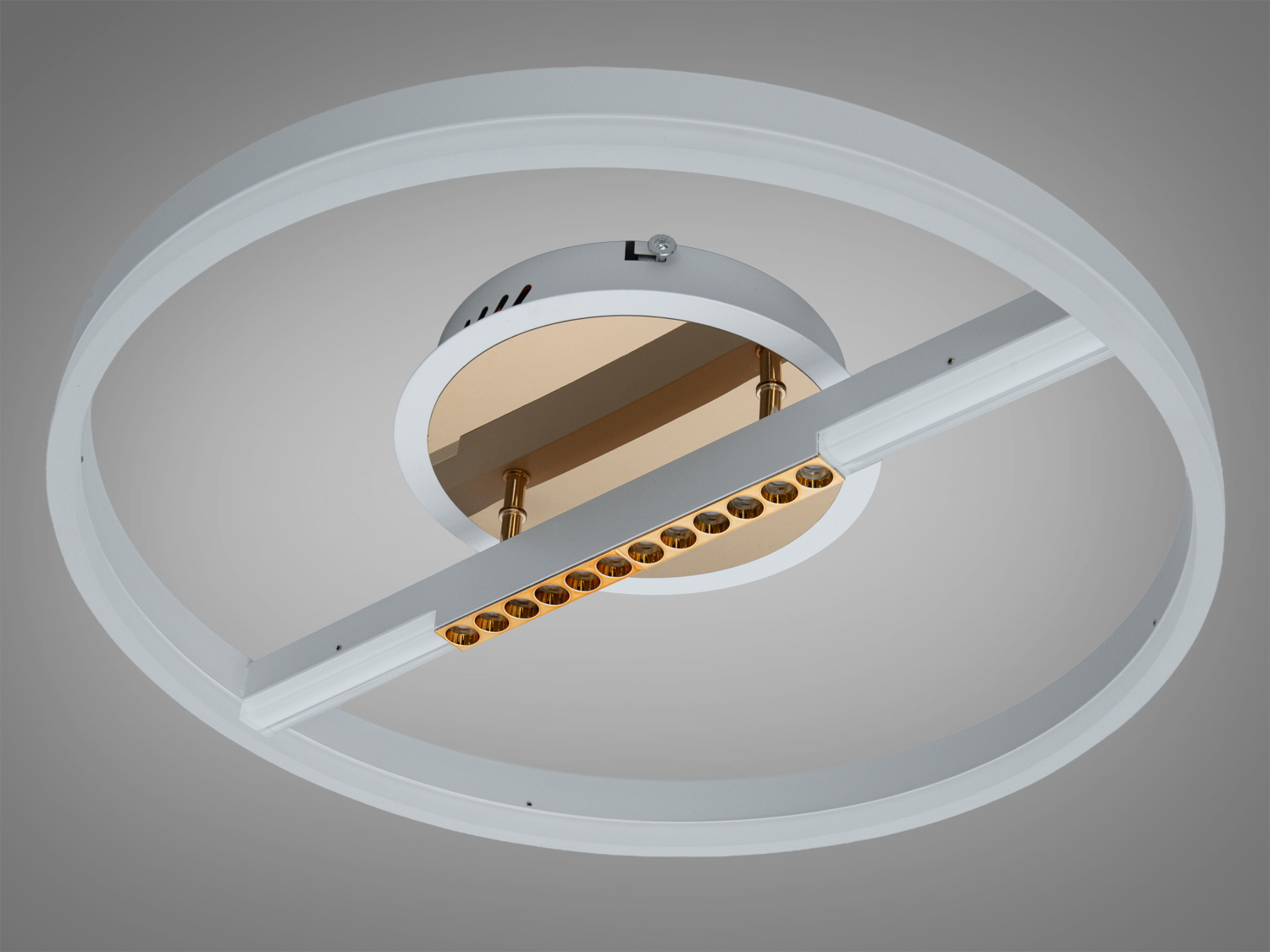 Потолочная LED люстра Diasha біло-золота 48 Вт дистанційне керування