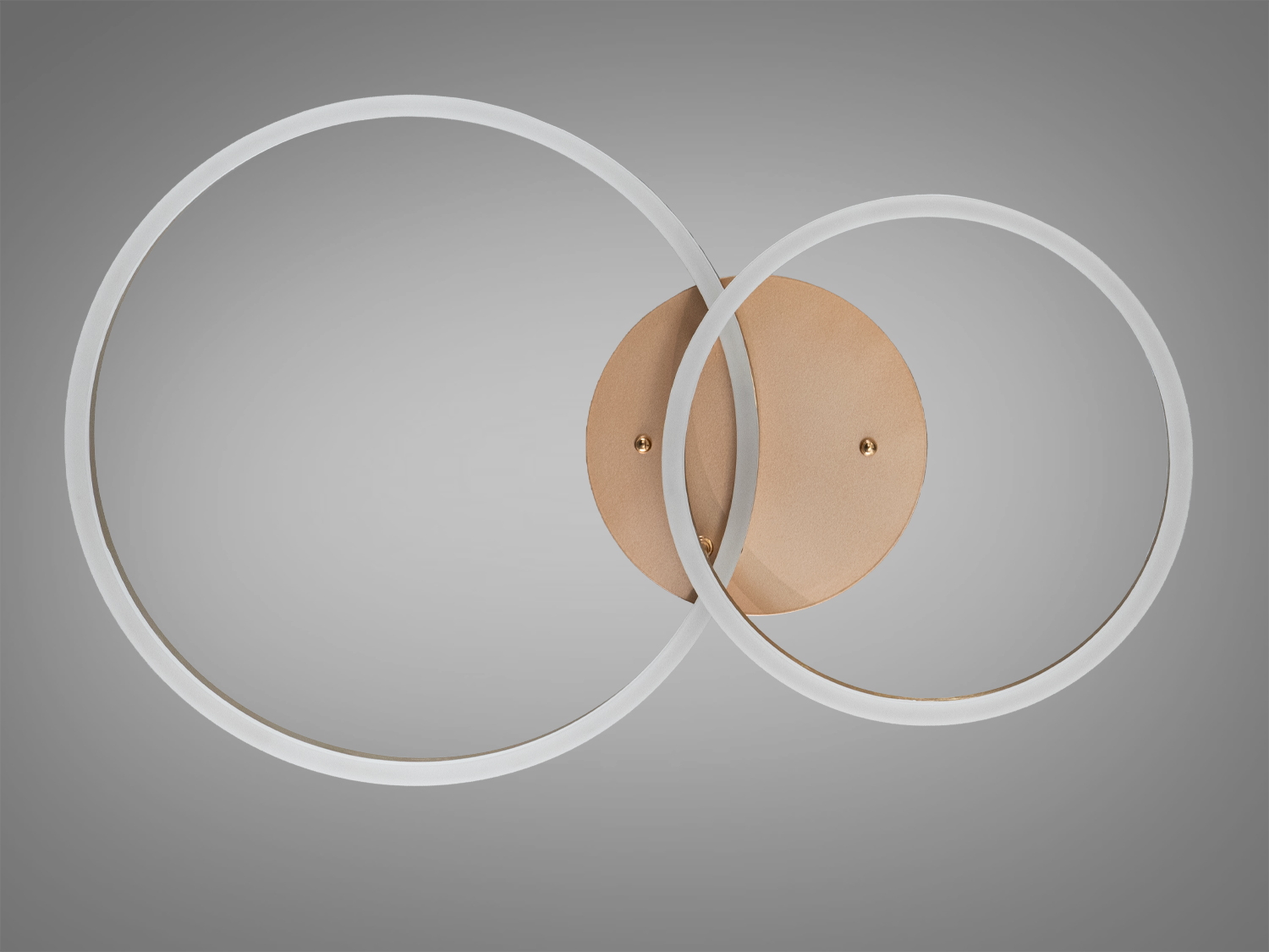 Настінний світильник з двома пересічними кільцями, виготовлений з металу, підходить для сучасних інтер′єрів.