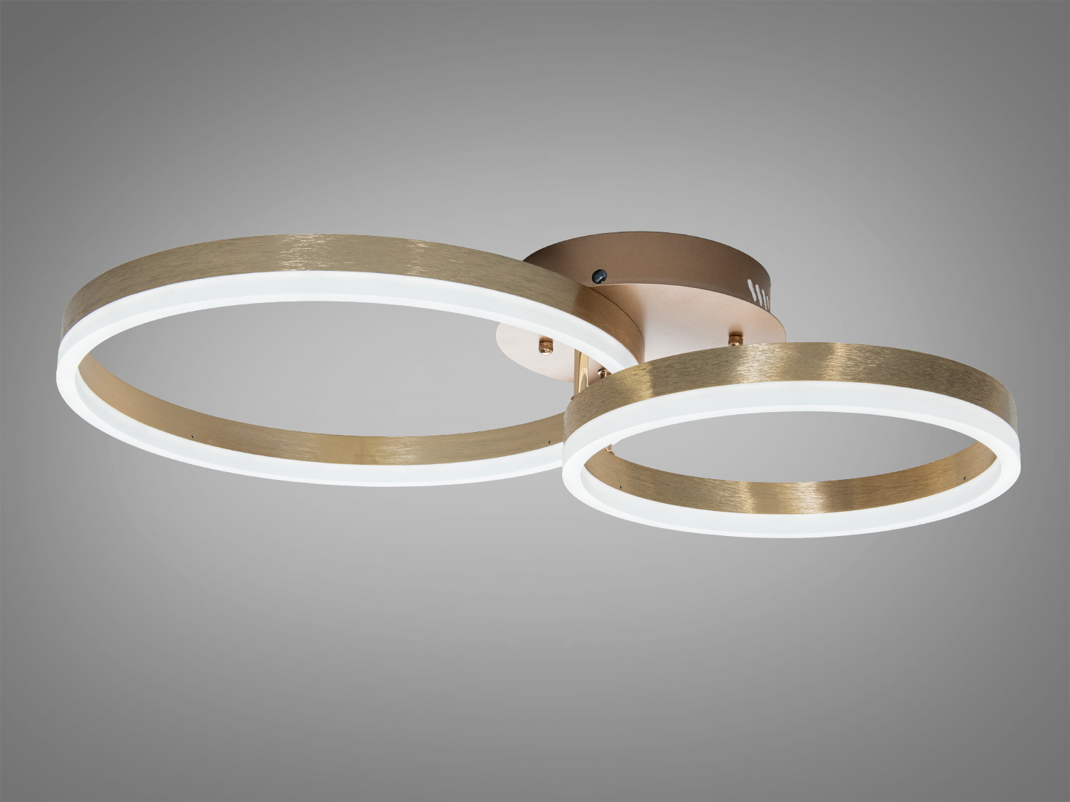 Потолочная LED люстра кольца современная золото 50W с пультом для 9 м²
