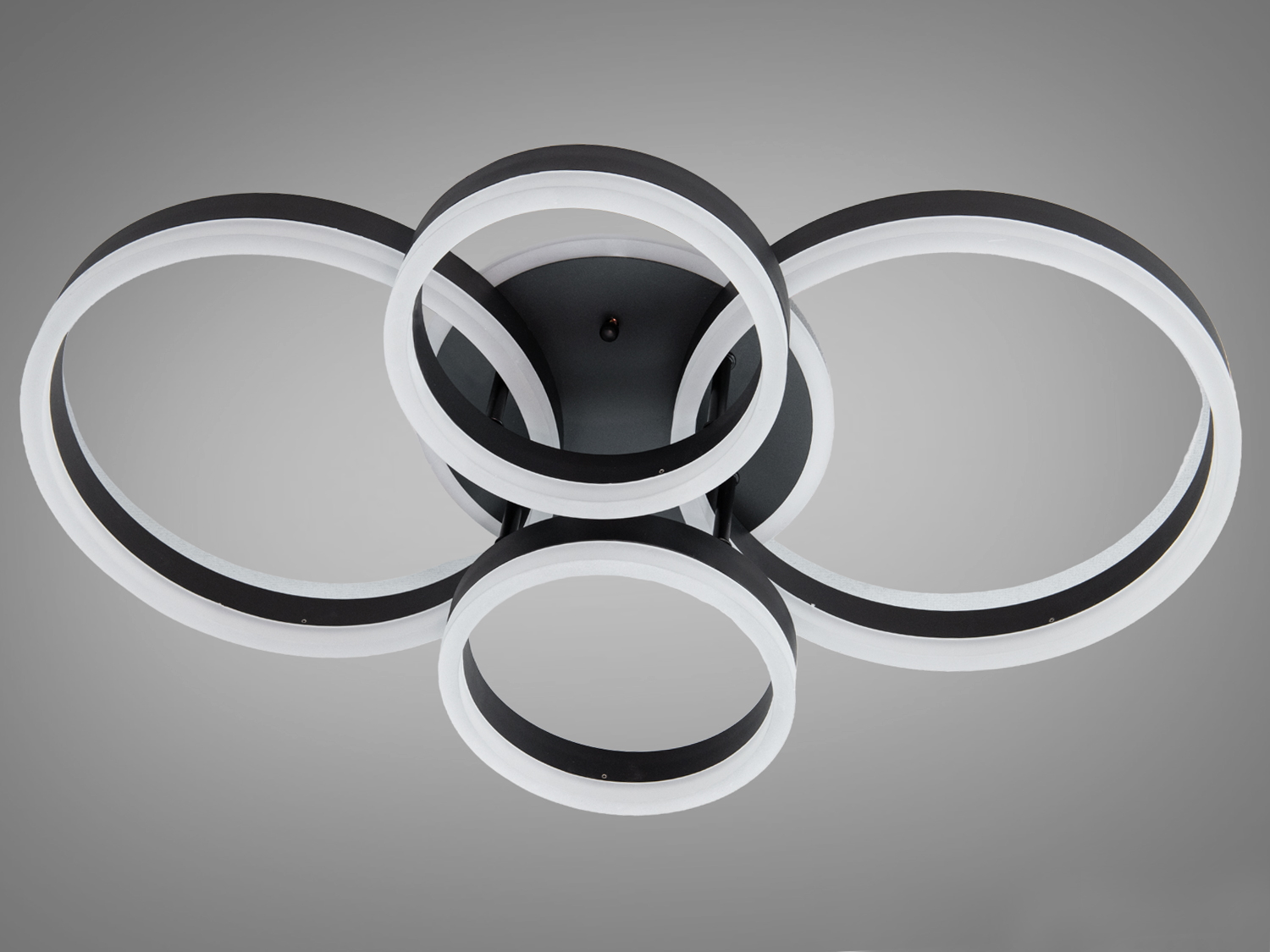 Люстра Diasha Rings чорна LED 4 кільця димер