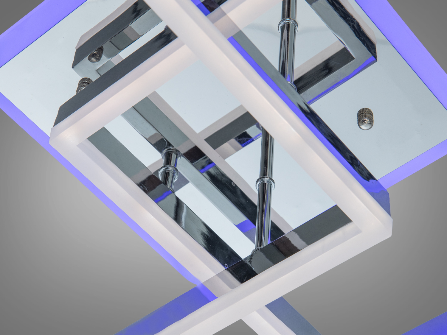 Стельова LED люстра 2546HRDIM хром 64Вт 11 квадратів з пультом