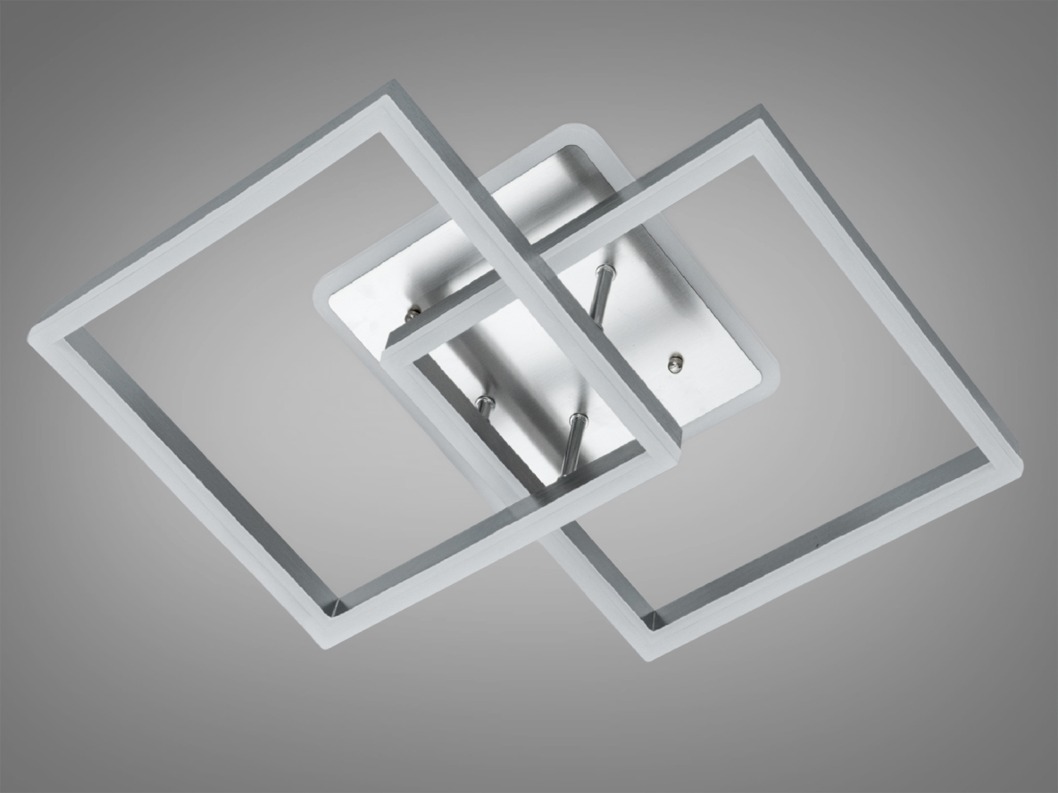 Люстра LED 64Вт пульт матовий хром 11 квадратів сучасна