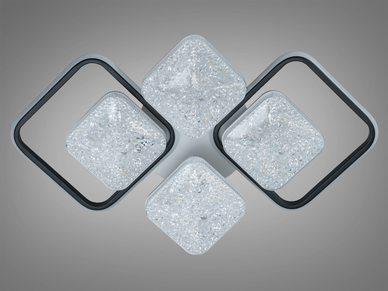 Потолочна LED люстра Diasha білий чорний 96 Вт з пультом для 16 м2