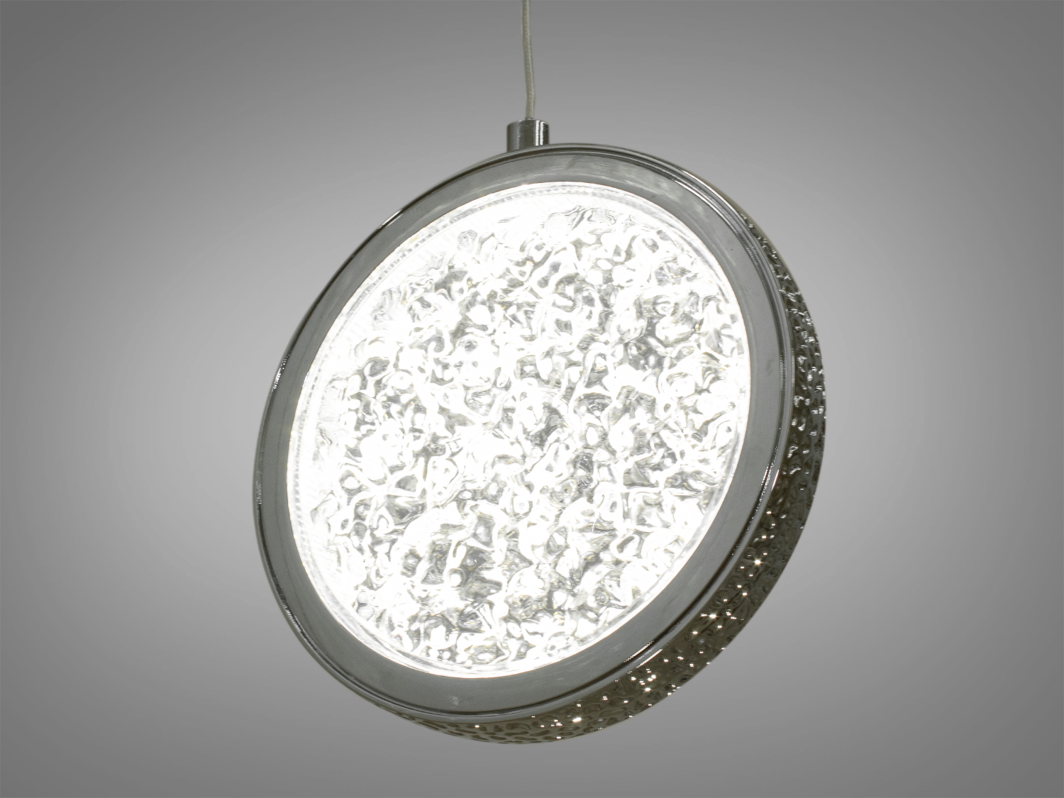 Стильний світлодіодний світильник круглої форми, колір хром, 8W