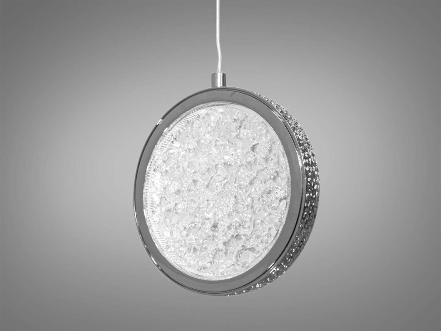 Стильний світлодіодний світильник круглої форми, колір хром, 8W