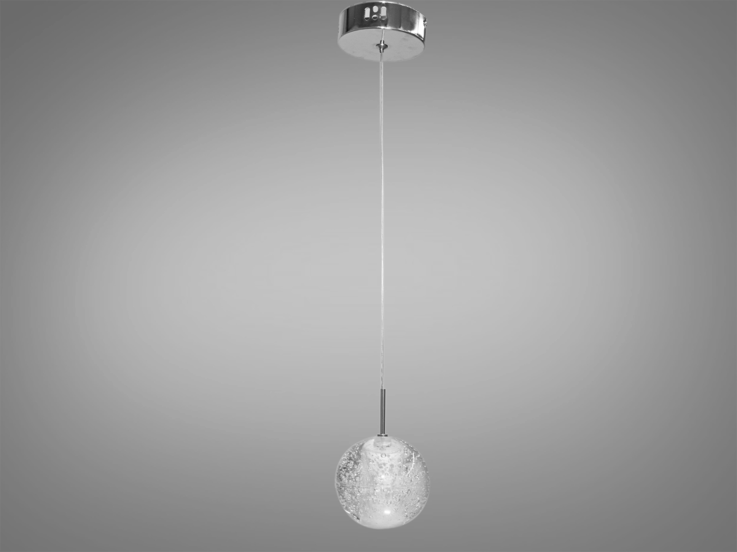 Сучасна світлодіодна люстра-підвіс у вигляді кулі, колір хром