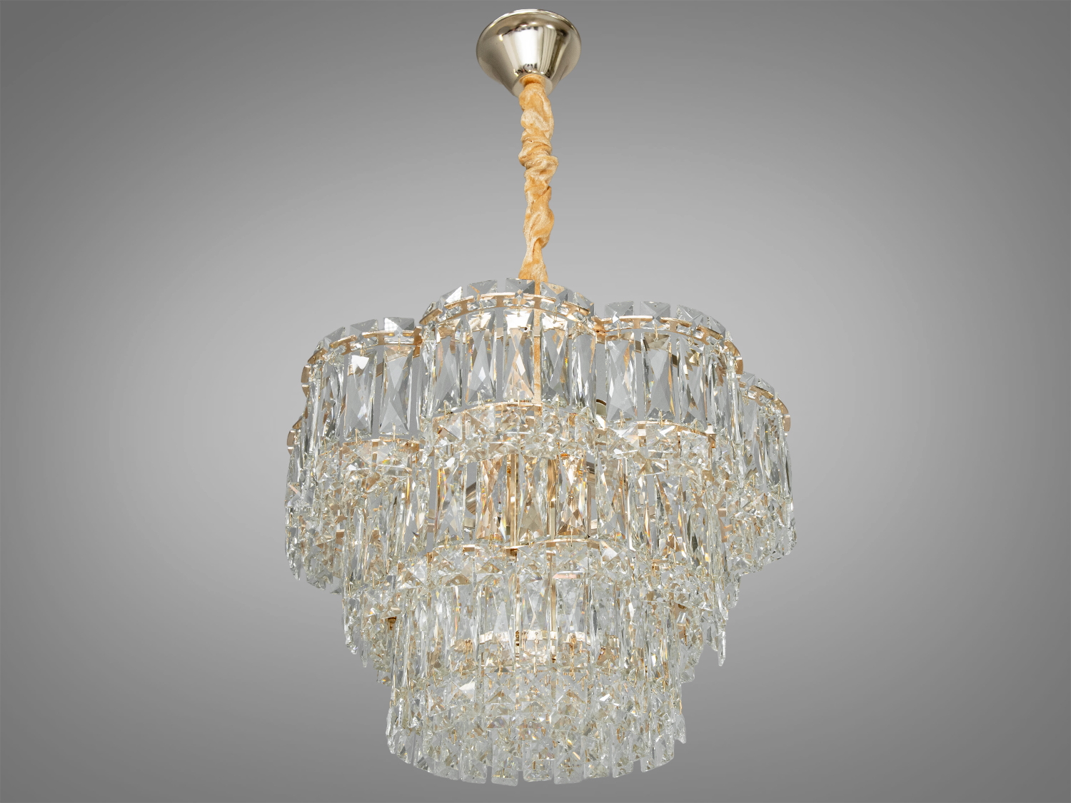 Кришталева люстра на 6 ламп, колір золото