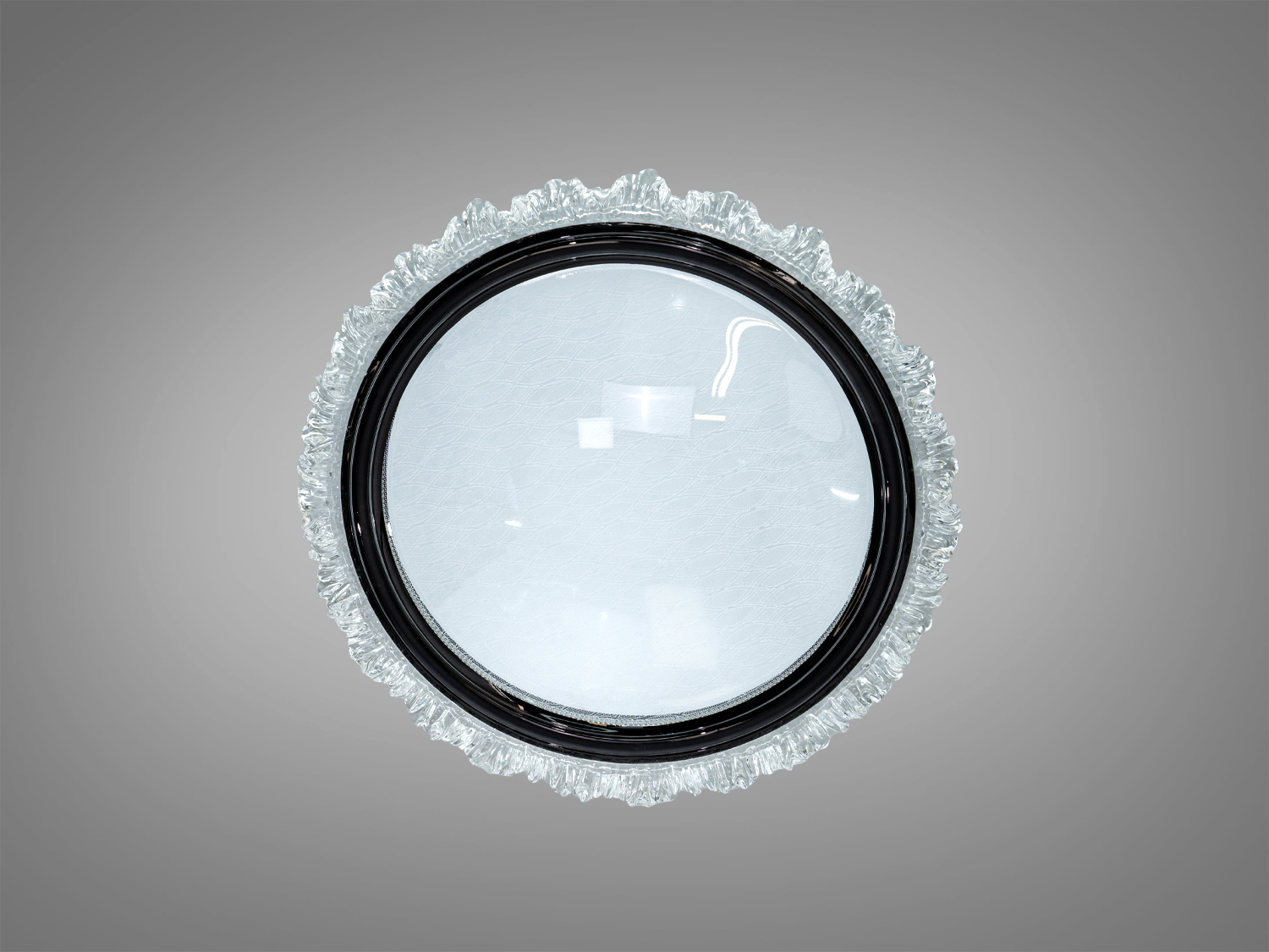 Стельовий світильник з чітким візерунком на акрилі та прозорим акриловим обрамленням. Підходить для офісного або домашнього використання.