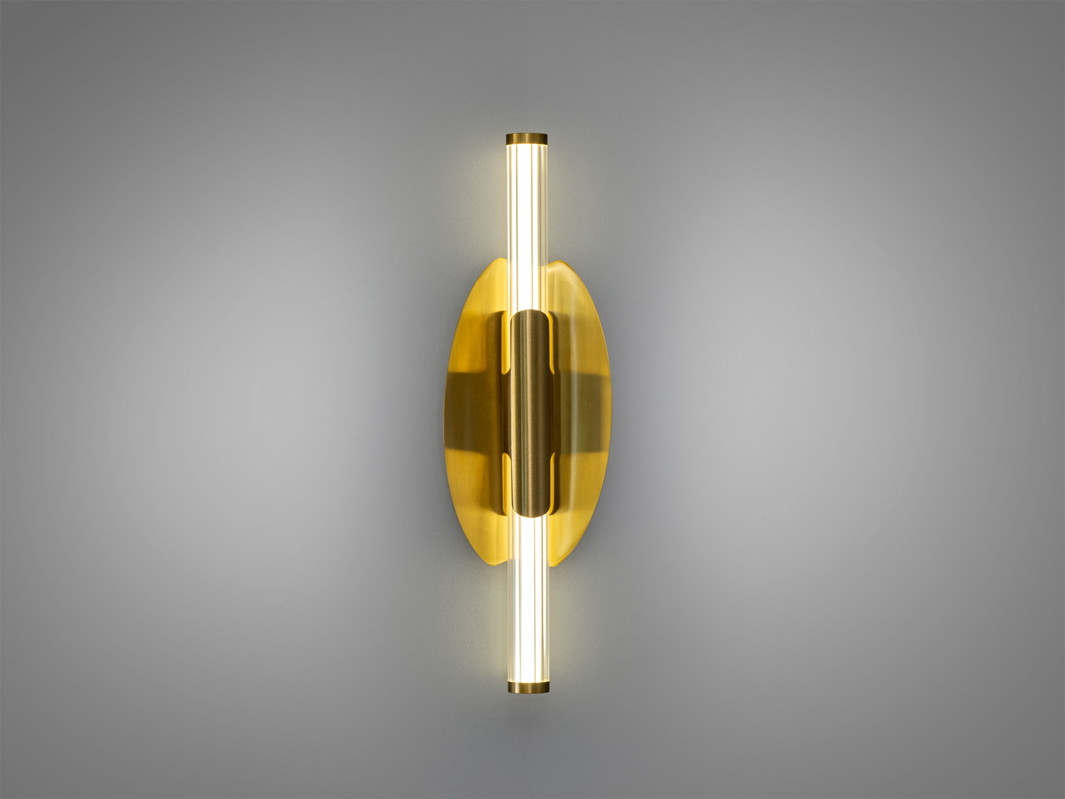 Настінний світлодіодний скляний світильник в золотому кольорі, вертикальна форма, світлодіодне освітлення, підходить для сучасного інтер′єру.