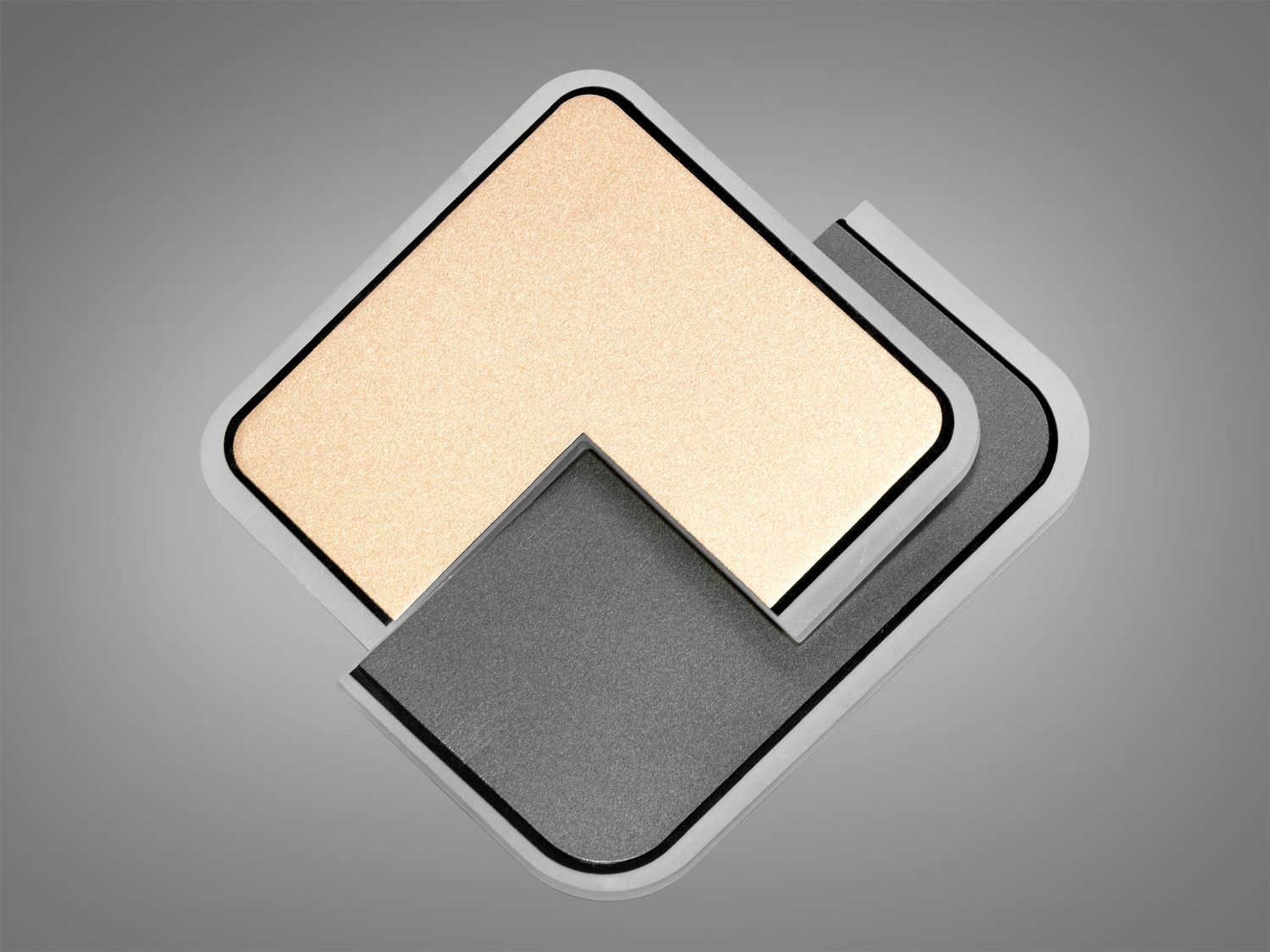 Світлодіодний світильник 4436-200 сірий+золото квадратний