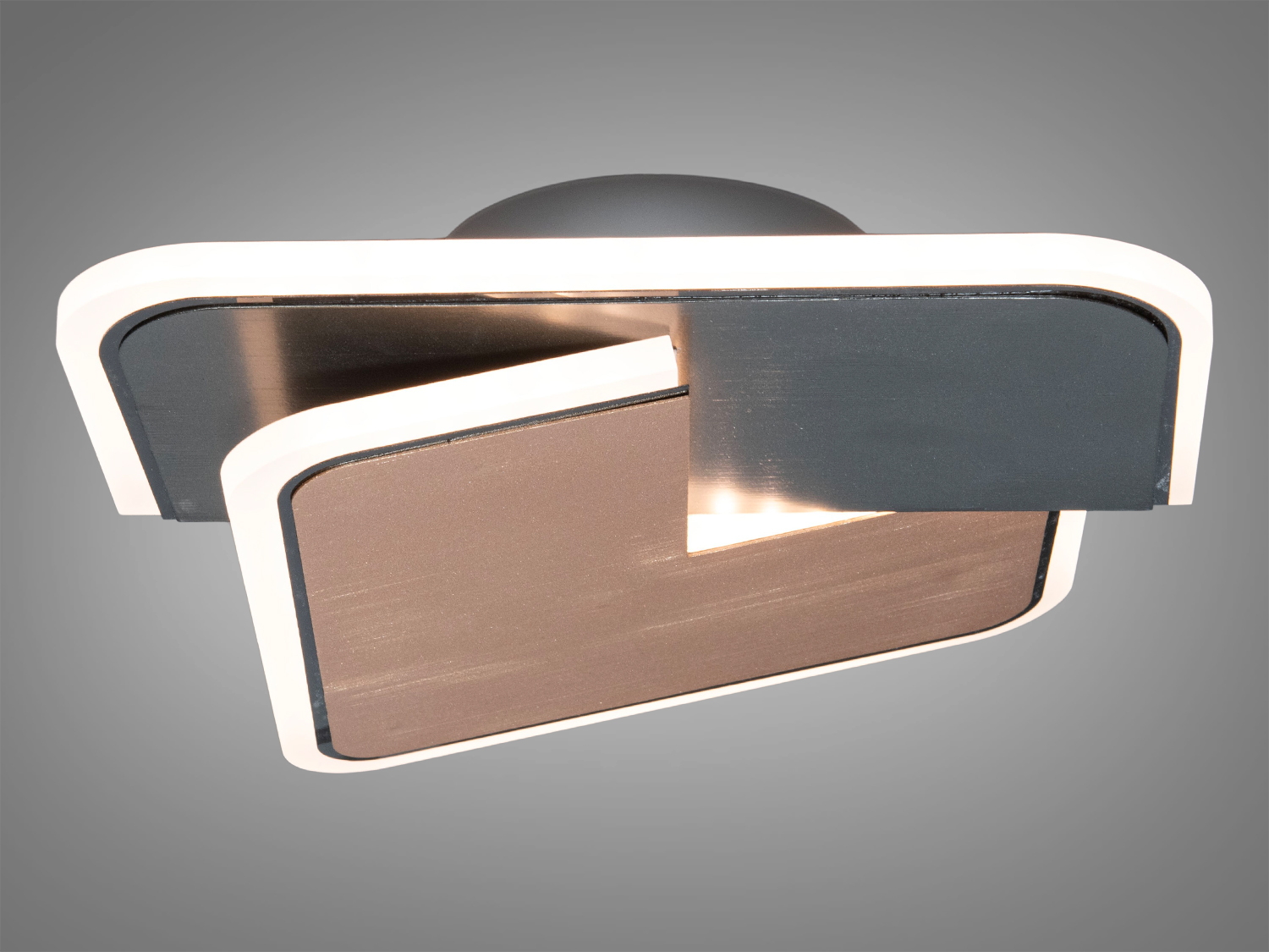 Стельовий світильник з матовим чорним і коричневим покриттям, що додає елегантності. Підходить для використання в офісах або житлових приміщеннях.