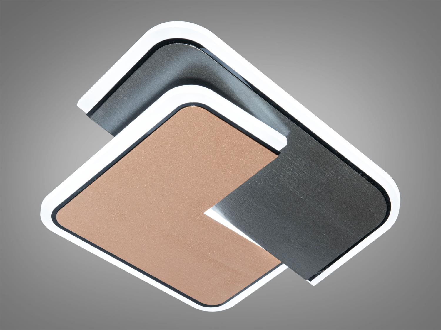 Естетичний світлодіодний світильник 24 Вт від Diasha в сірому та золотому дизайні, ідеальний для сучасних інтер′єрів.