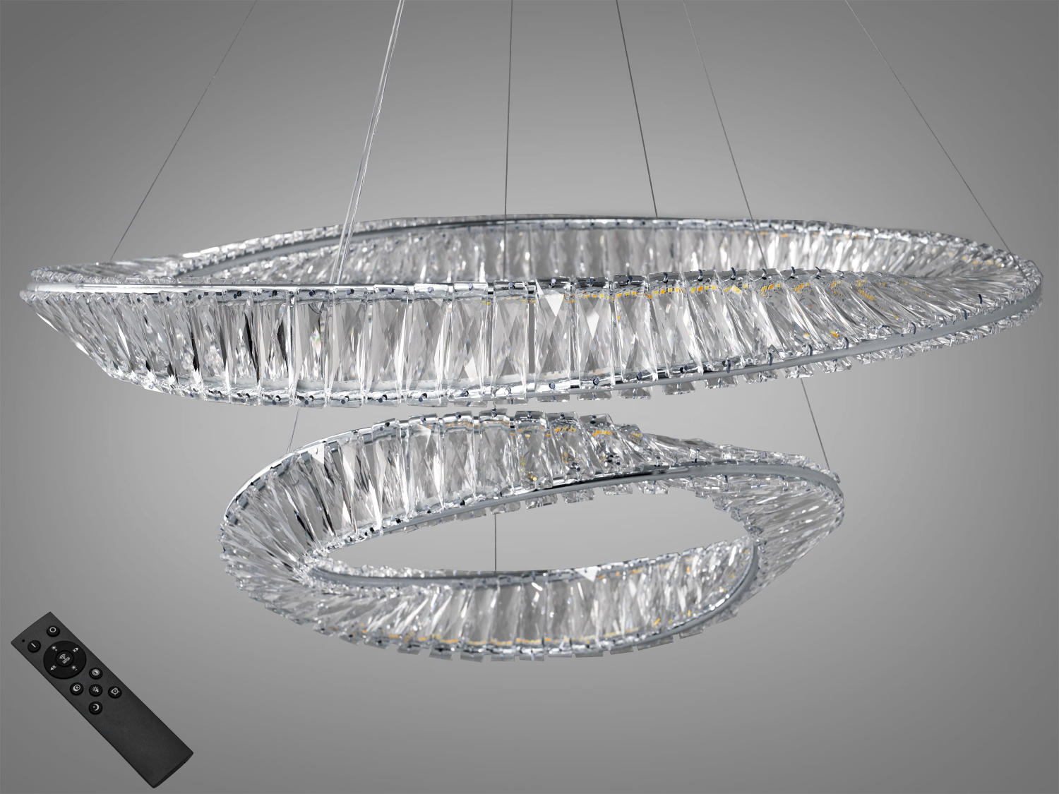 Дизайнерська кришталева світлодіодна підвісна люстра з пультом, 140 ВтСветодиодные люстры, Люстры LED, Подвесы LED, Новинки