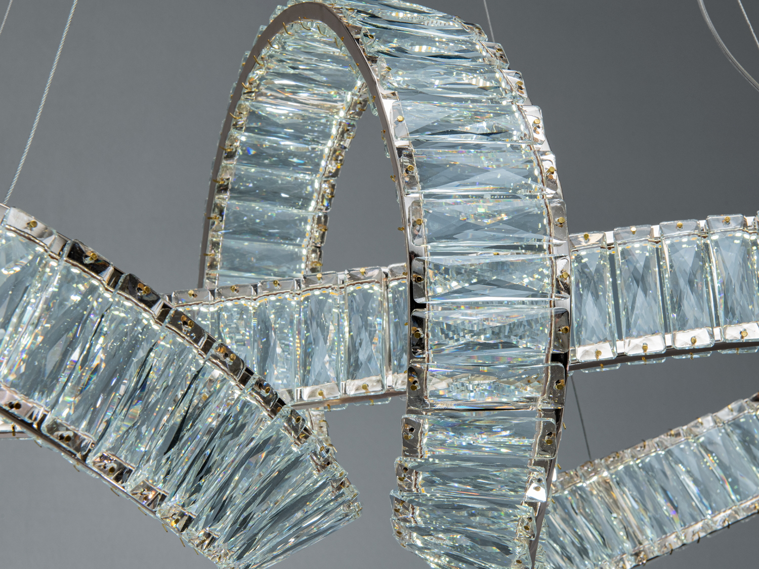 LED люстра-підвіс Мебіус золото кришталь дистанційне керування