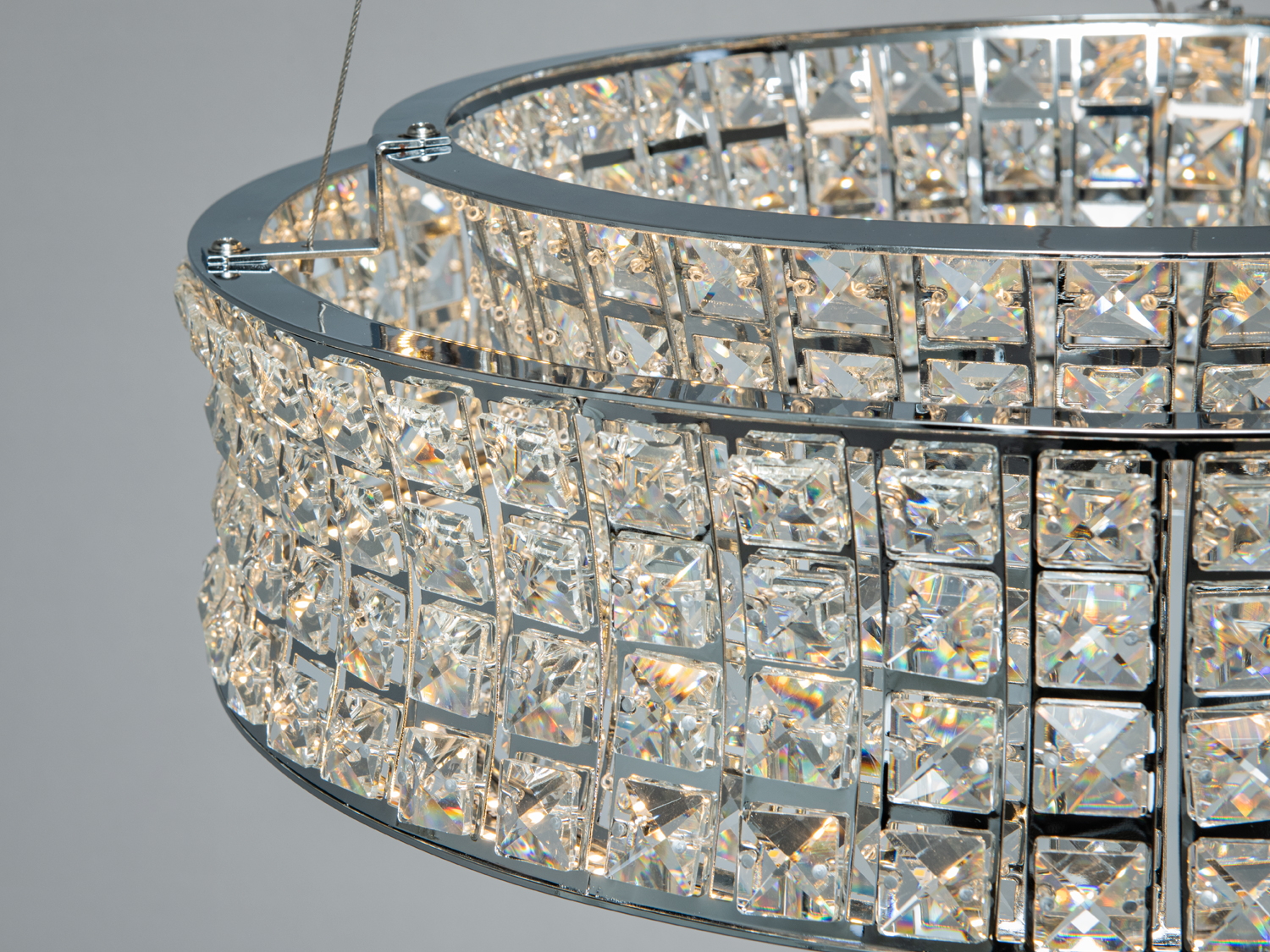 Світлодіодна підвісна люстра LED 572-500CH-LS хром 110Вт з пультом