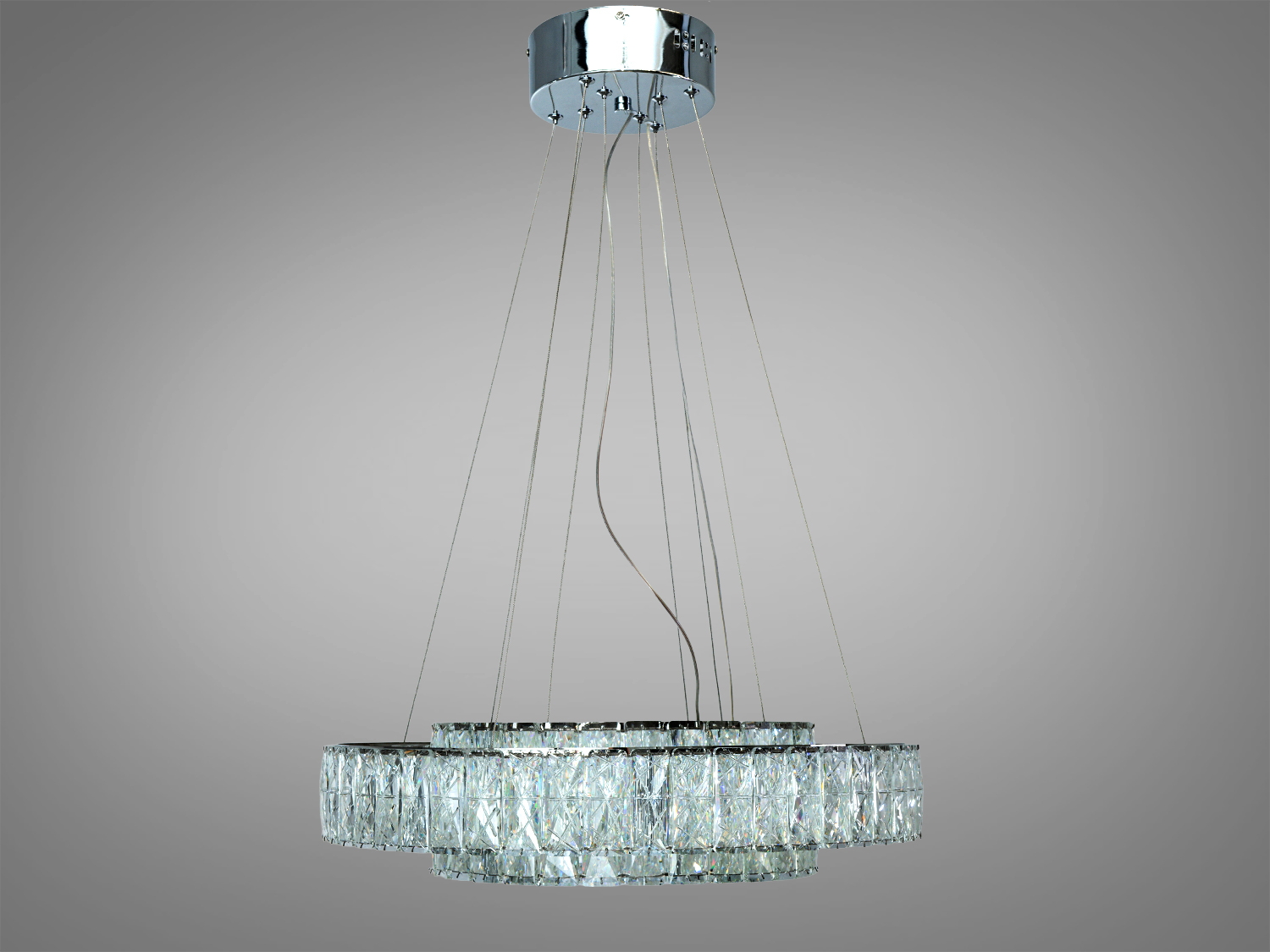 Підвісна кришталева люстра LED хром 82Вт 4510 Лм