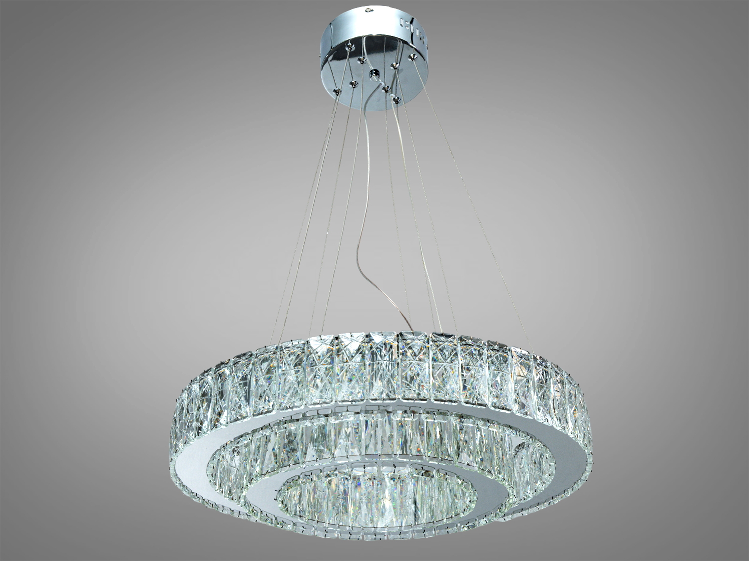 Підвісна кришталева люстра LED хром 82Вт 4510 Лм