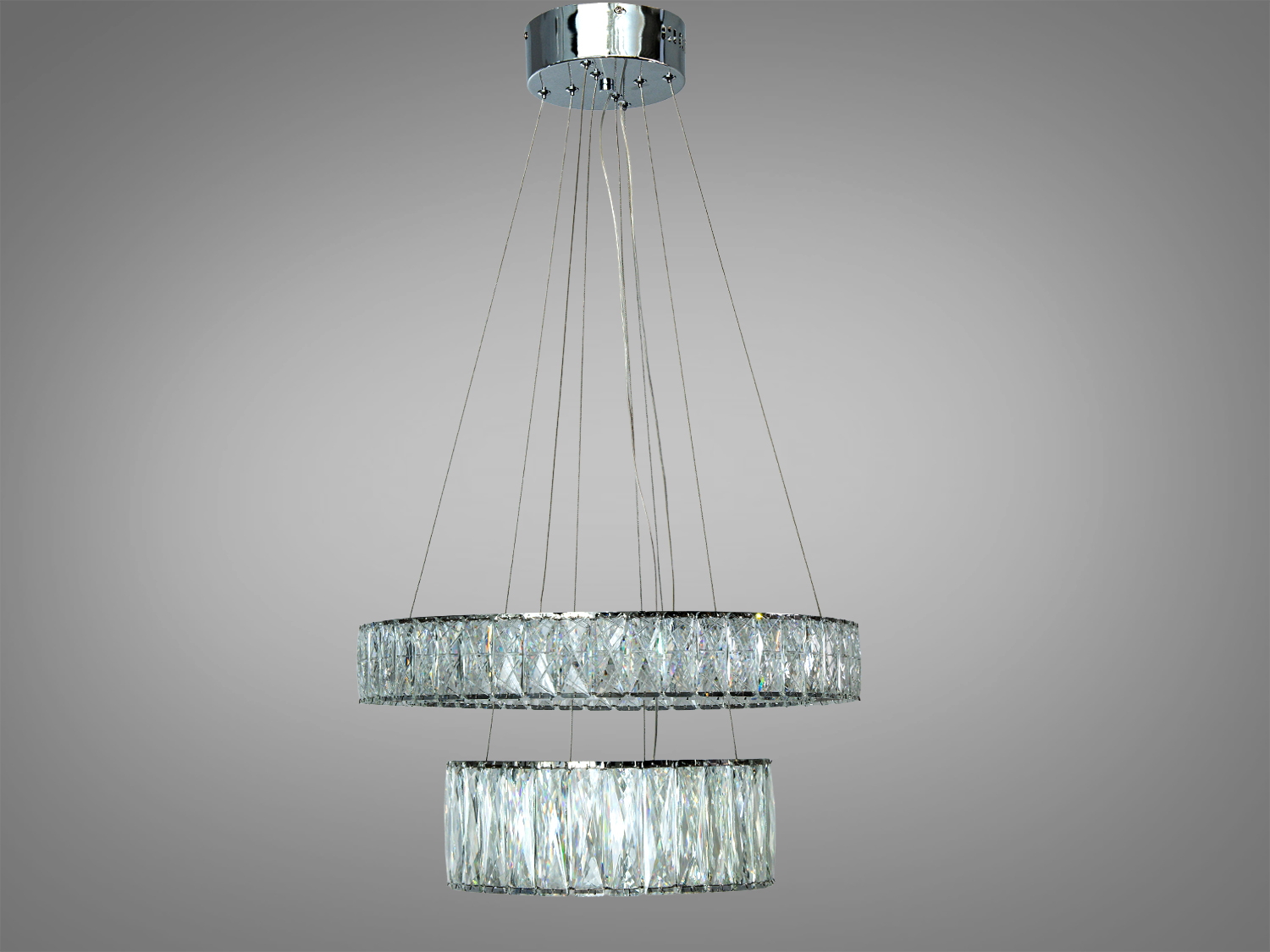Підвісна кришталева люстра LED хром 82Вт 4510 Лм