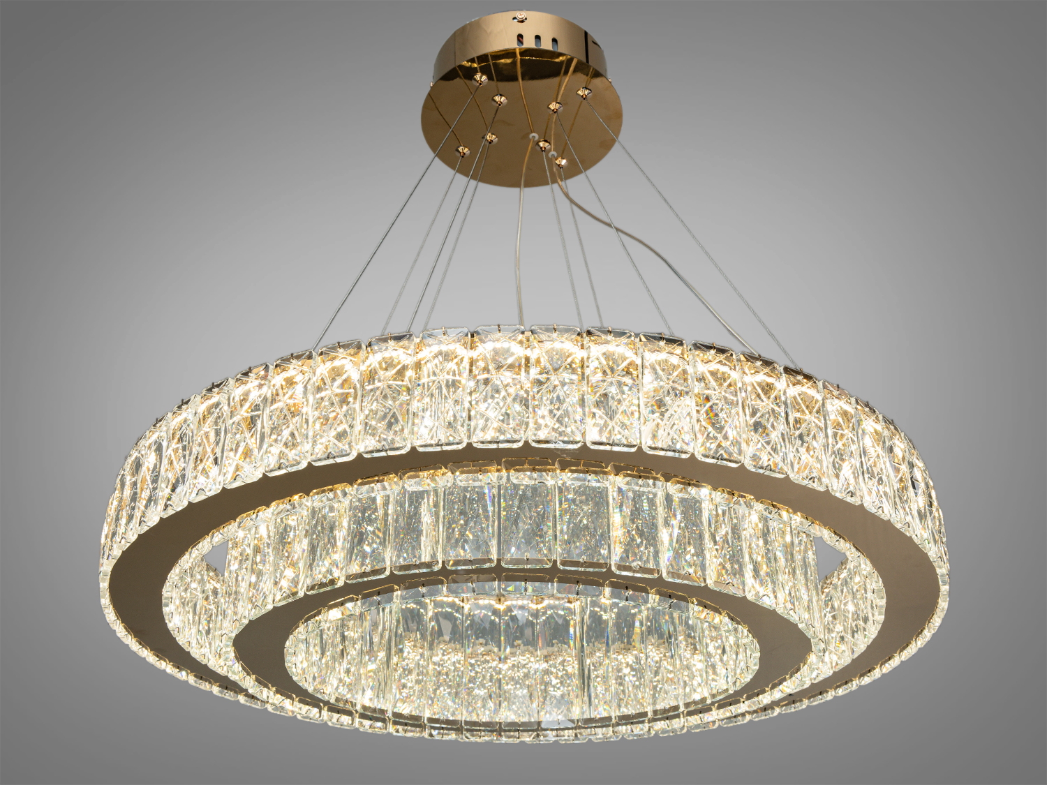 Люстра підвісна кришталева LED Diasha хром 152Вт пульт