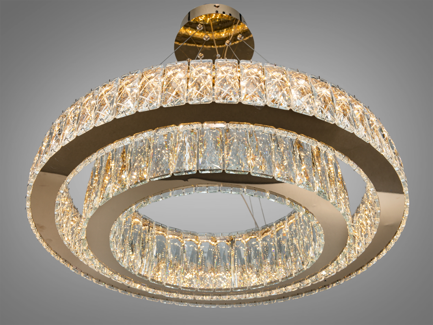 Люстра підвісна кришталева LED Diasha хром 152Вт пульт