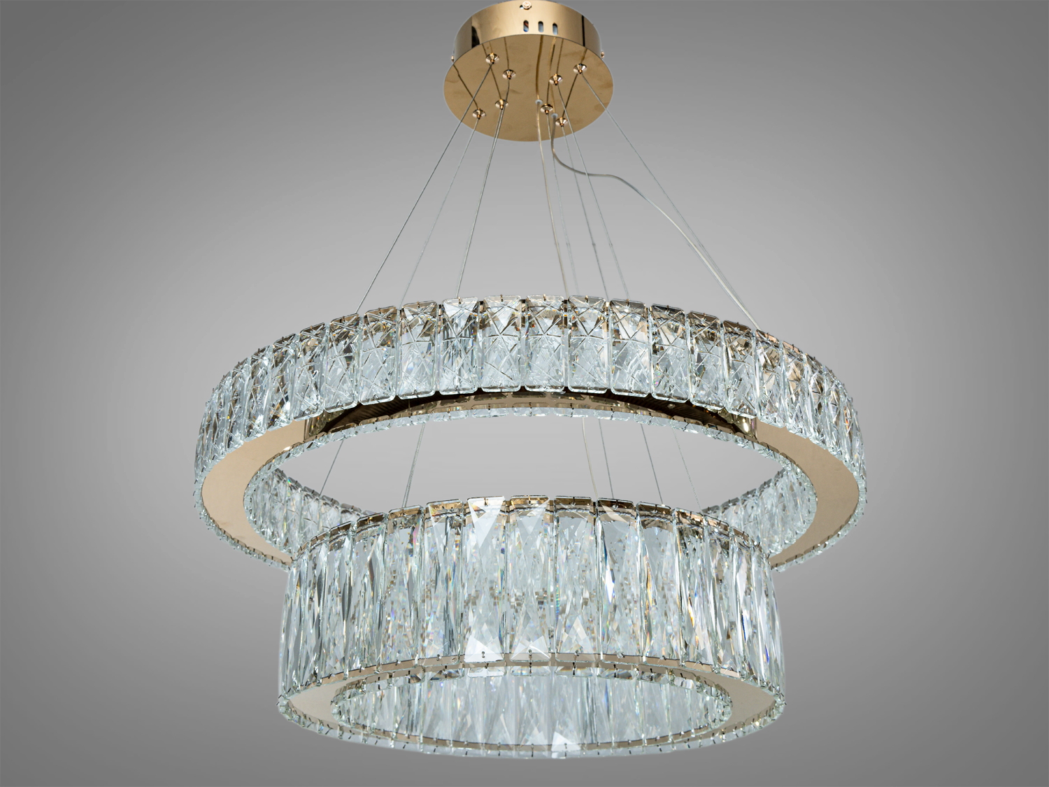 Люстра підвісна кришталева LED Diasha хром 152Вт пульт
