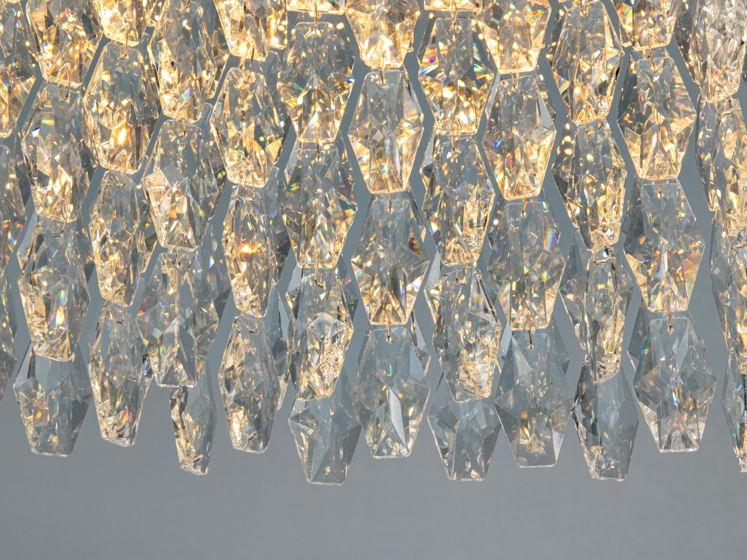 LED підвісна люстра 66 Вт хром кришталь три кільця освітлення до 11 м2