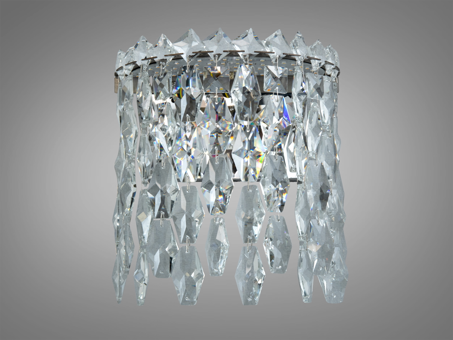 Настінний світильник Бра класичне хром кришталеві підвіски розсіяне світло