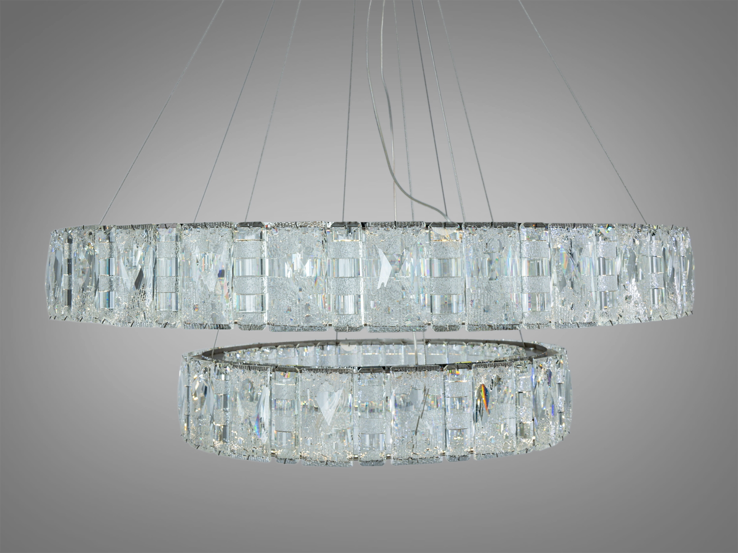 Люстра підвісна кришталева LED Diasha хром 152Вт пульт