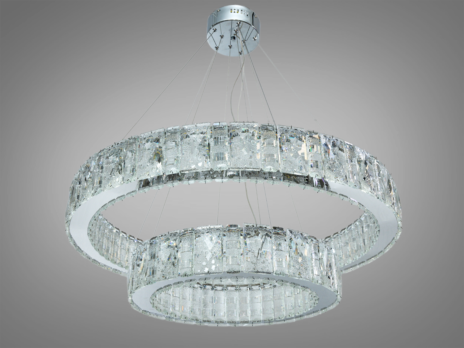 Люстра підвісна кришталева LED Diasha хром 152Вт пульт
