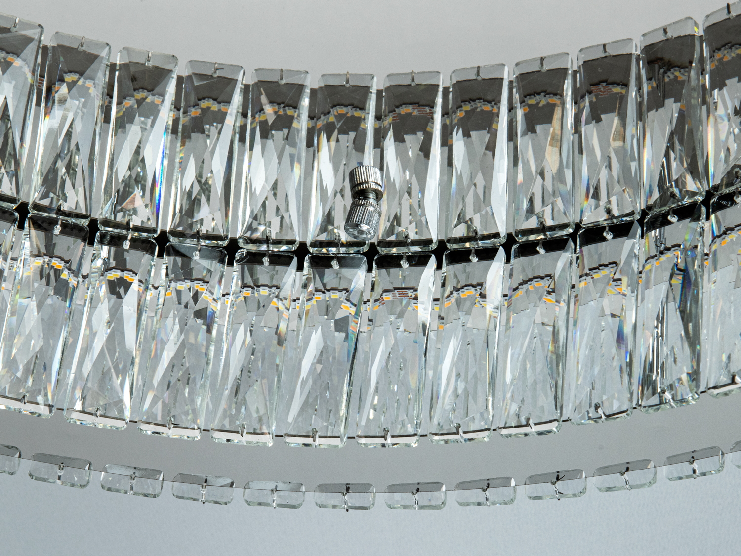 Потолочна кришталева LED люстра Diasha 70 Вт хром пульт