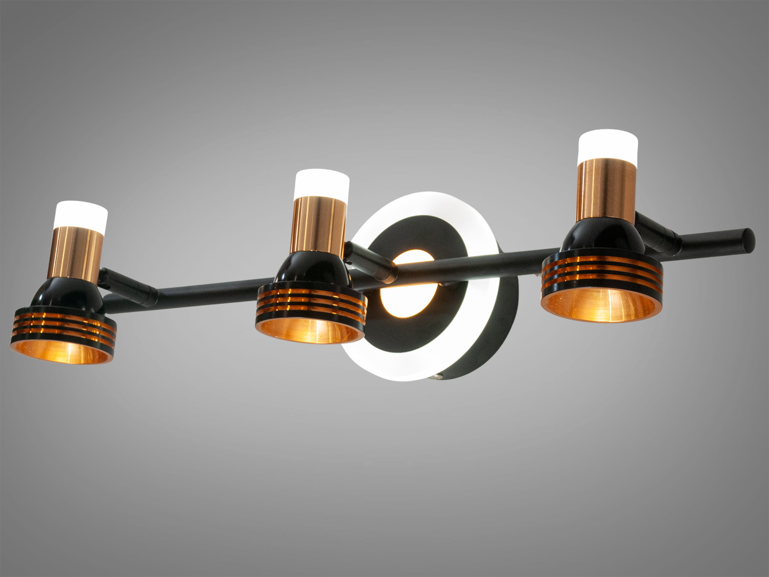 Настінний світильник Diasha 5879 чорний золото 16W три лампи