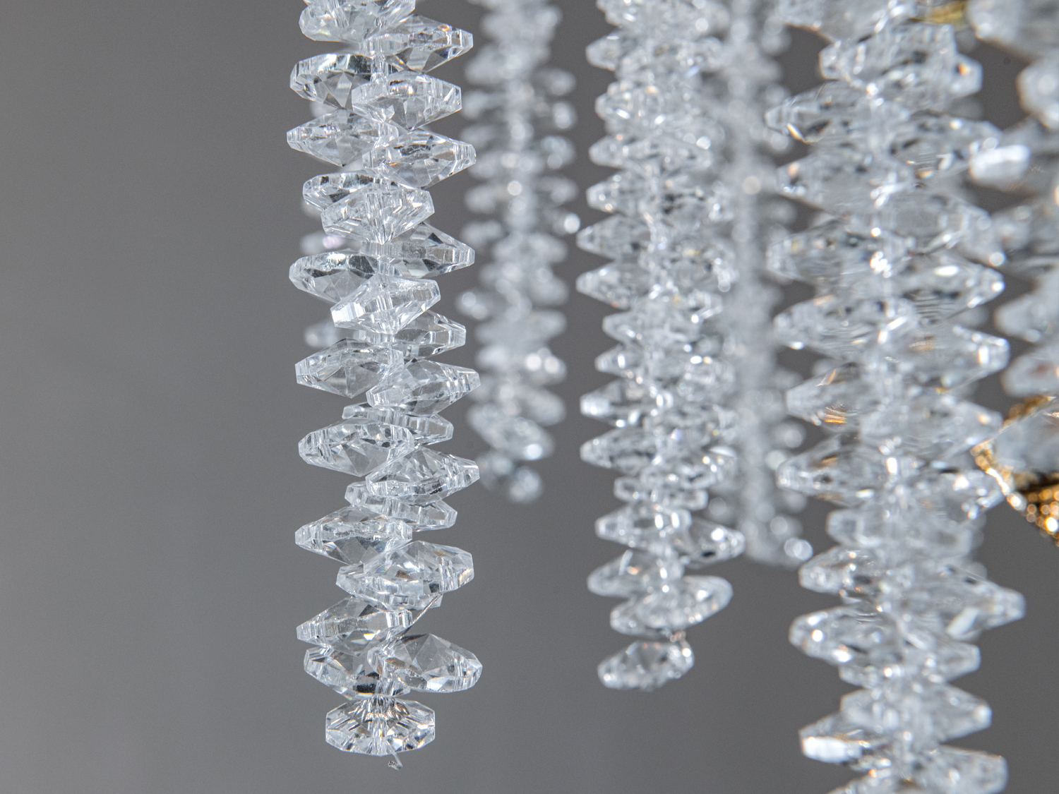 Підвісна люстра Diasha серія Гліцинія золото кришталь 10 ламп