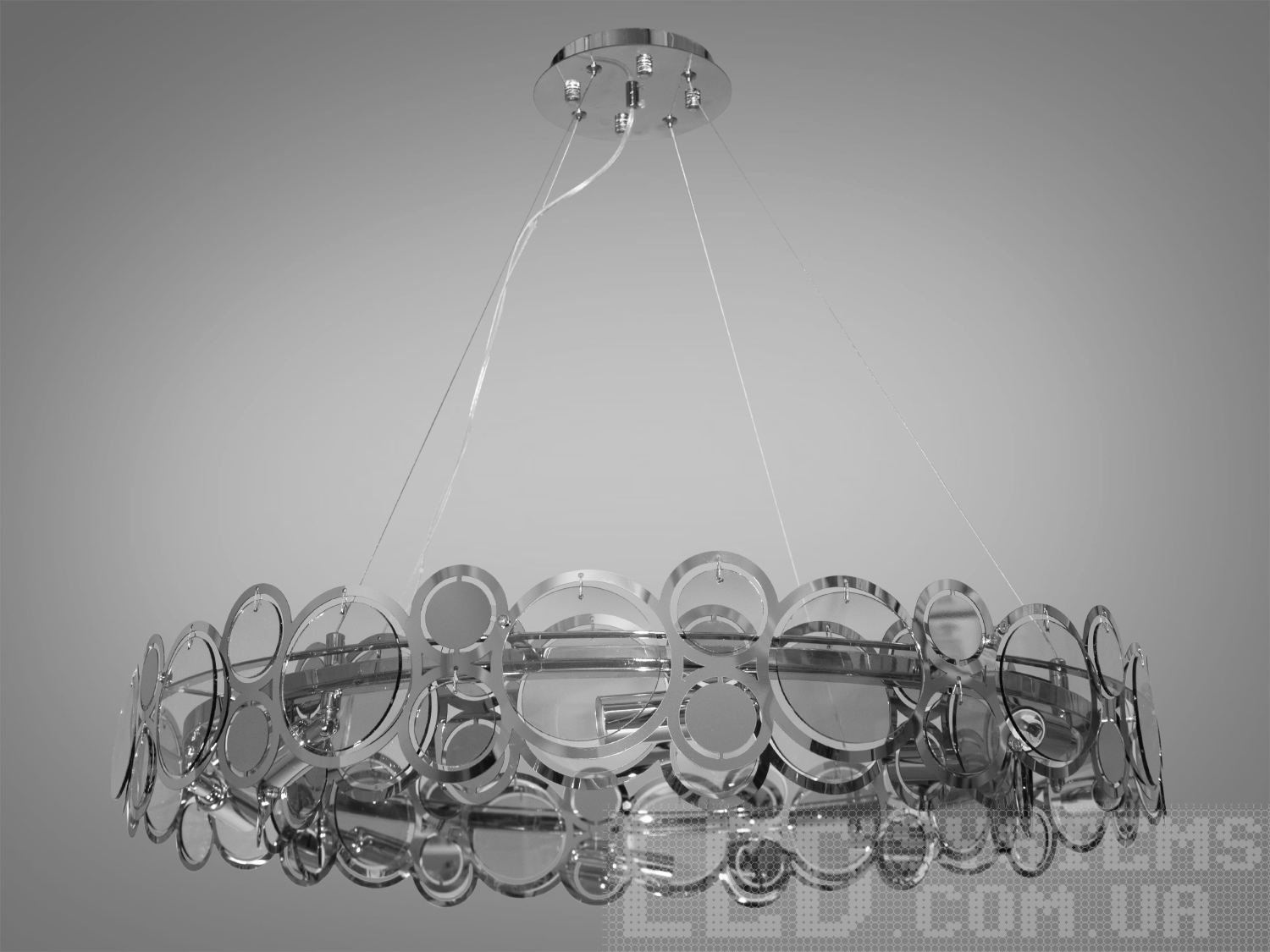 Люстра підвіс для залу з круглими скляними елементами, на 8 лампЛюстры классика, Хрустальные люстры