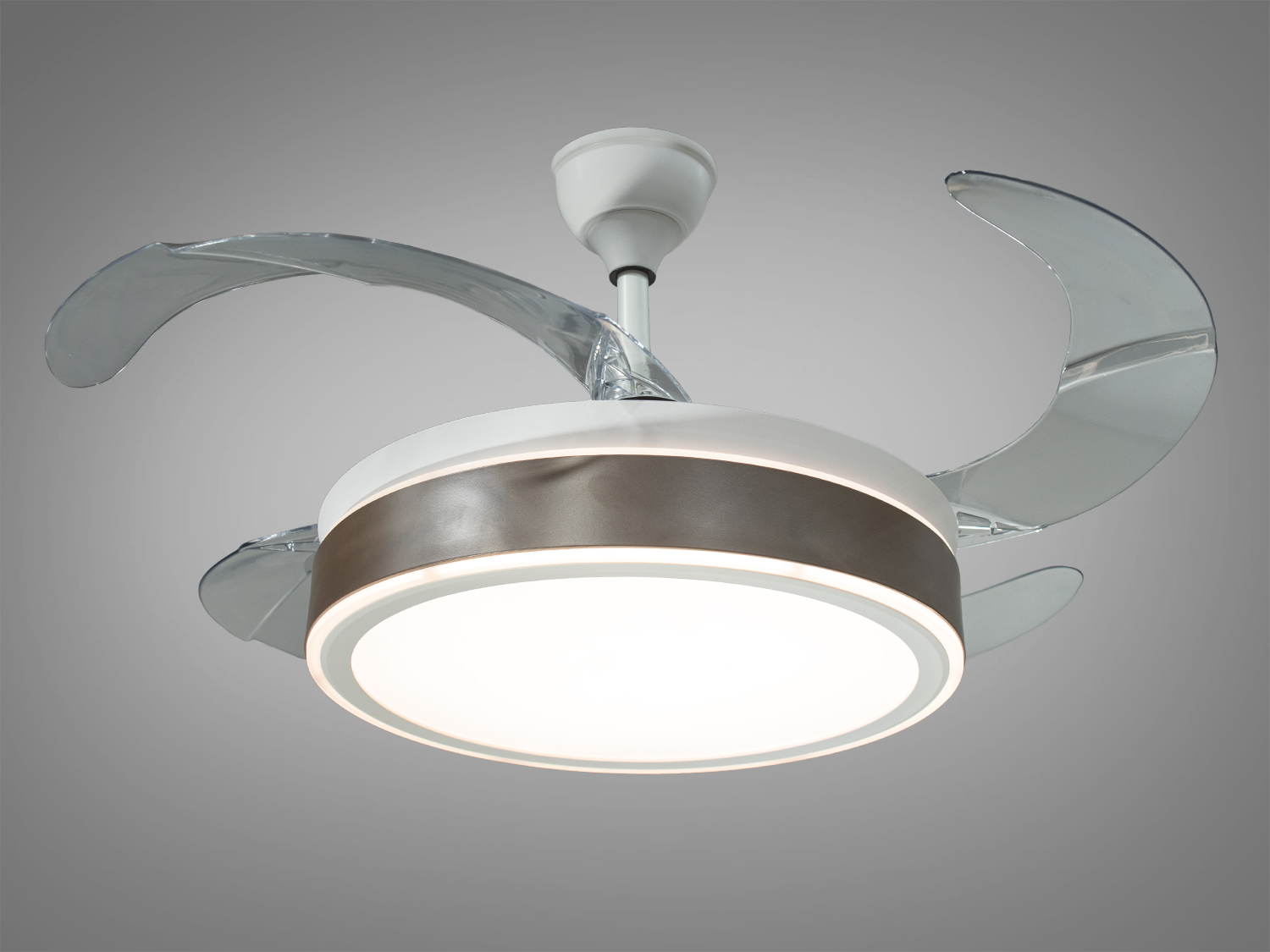 Люстра-вентилятор з пультом, білий+коричневий, 70W на 10м2