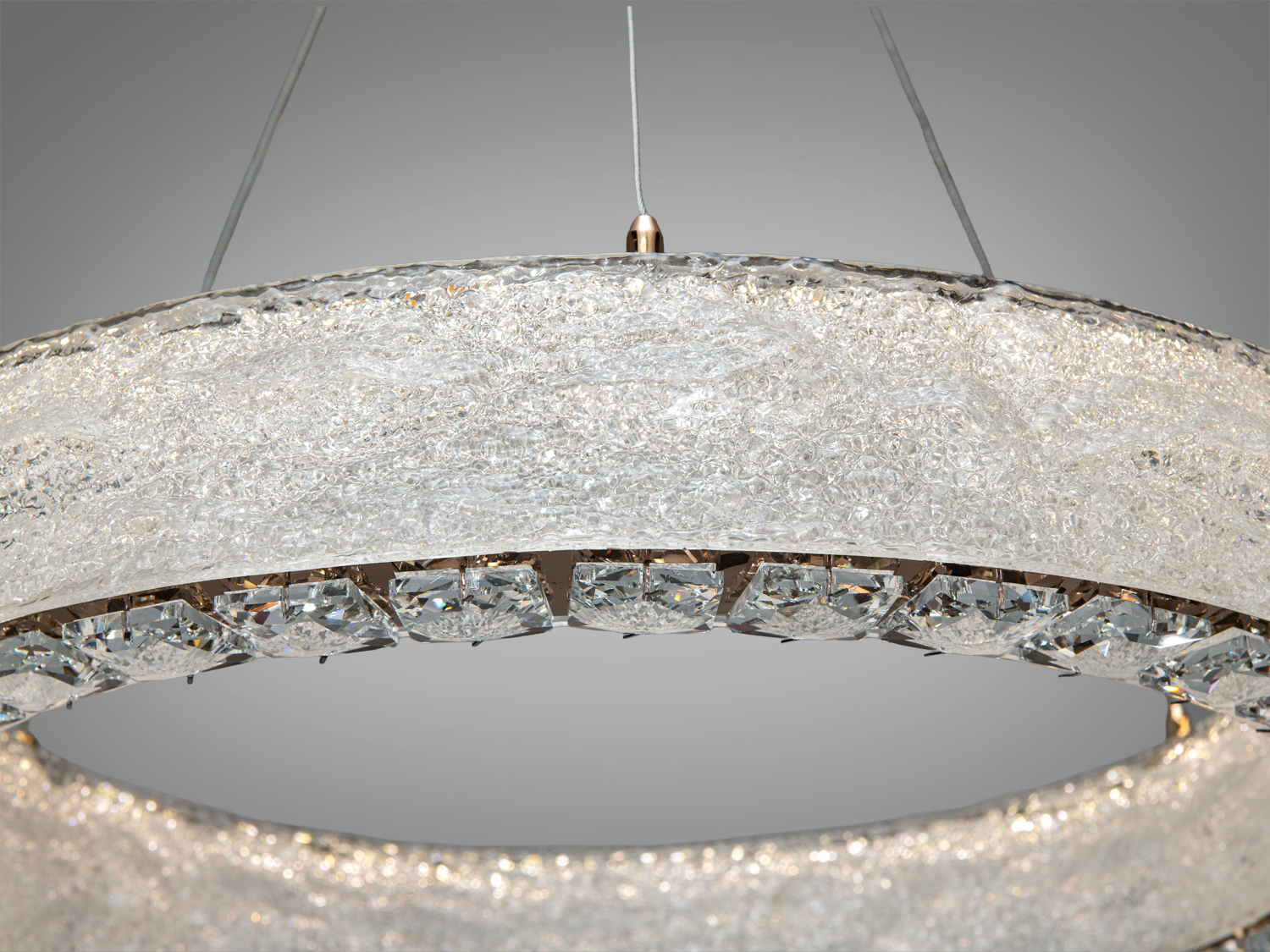 Підвісна LED люстра Diasha каскад золото 58Вт пульт