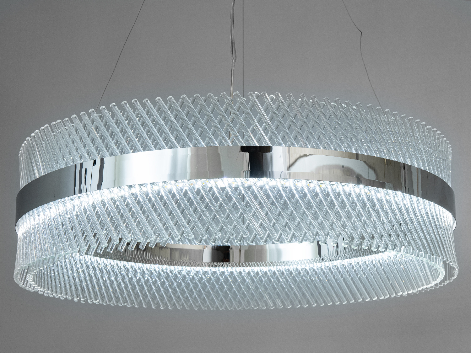 Кришталева люстра 7002-800HR хром 105Вт LED підвісна