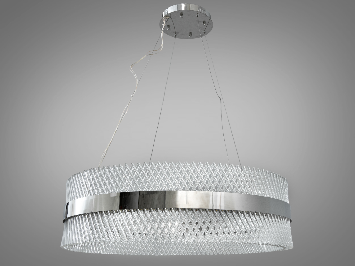 Кришталева люстра 7002-800HR хром 105Вт LED підвісна
