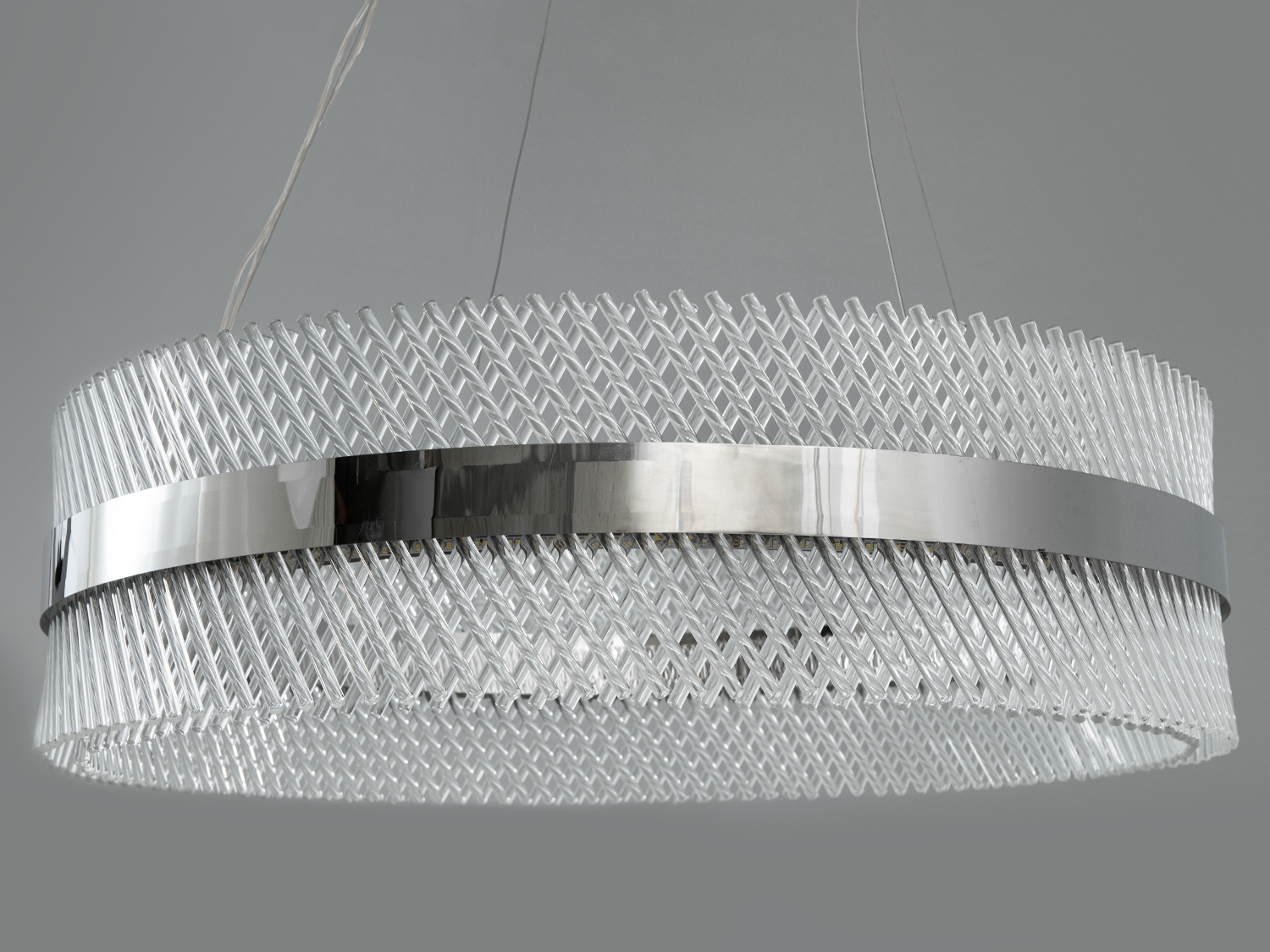 Кришталева люстра 7002-800HR хром 105Вт LED підвісна