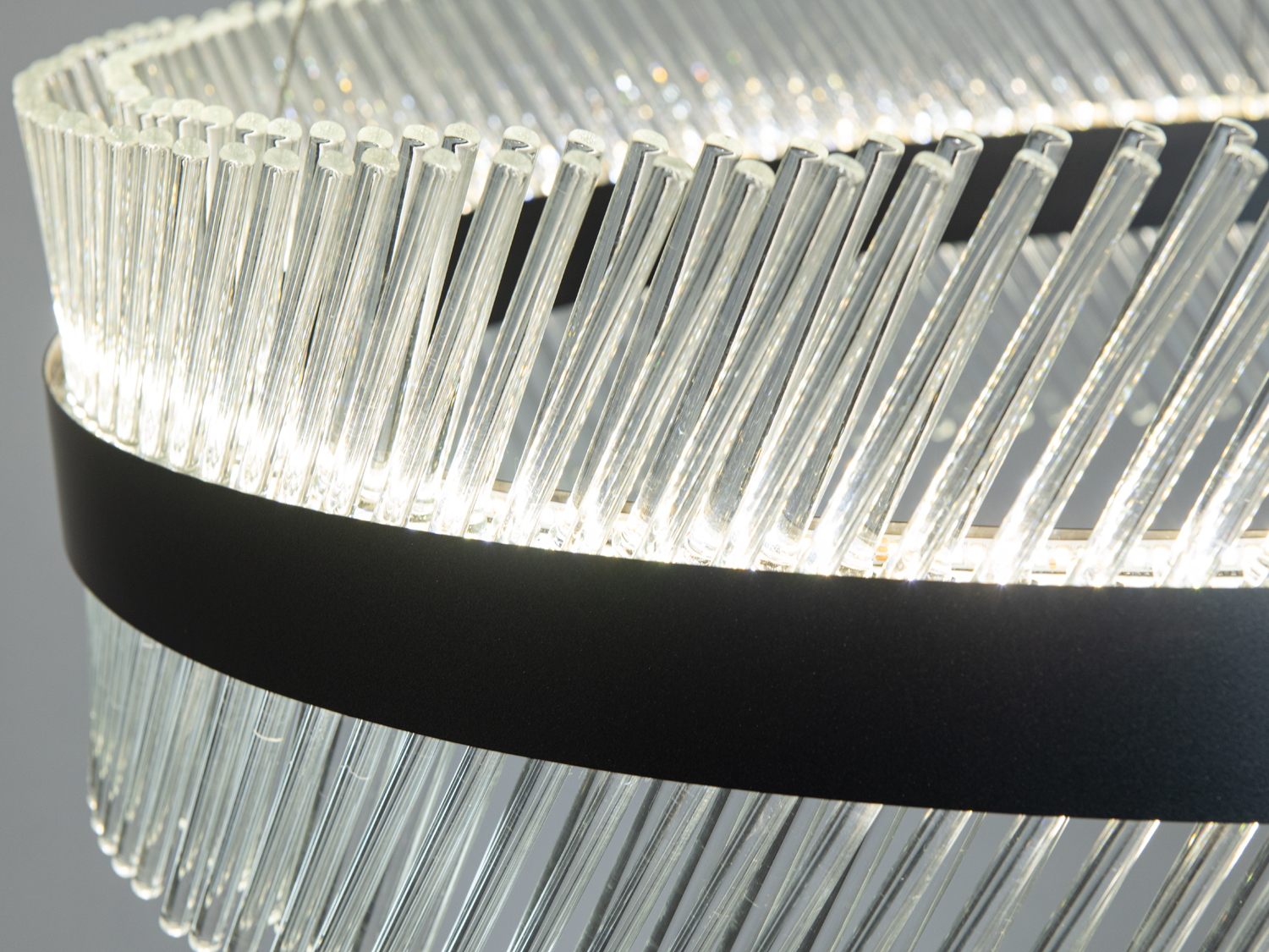 Підвісна кришталева LED люстра для залу, колір свинець, 105W