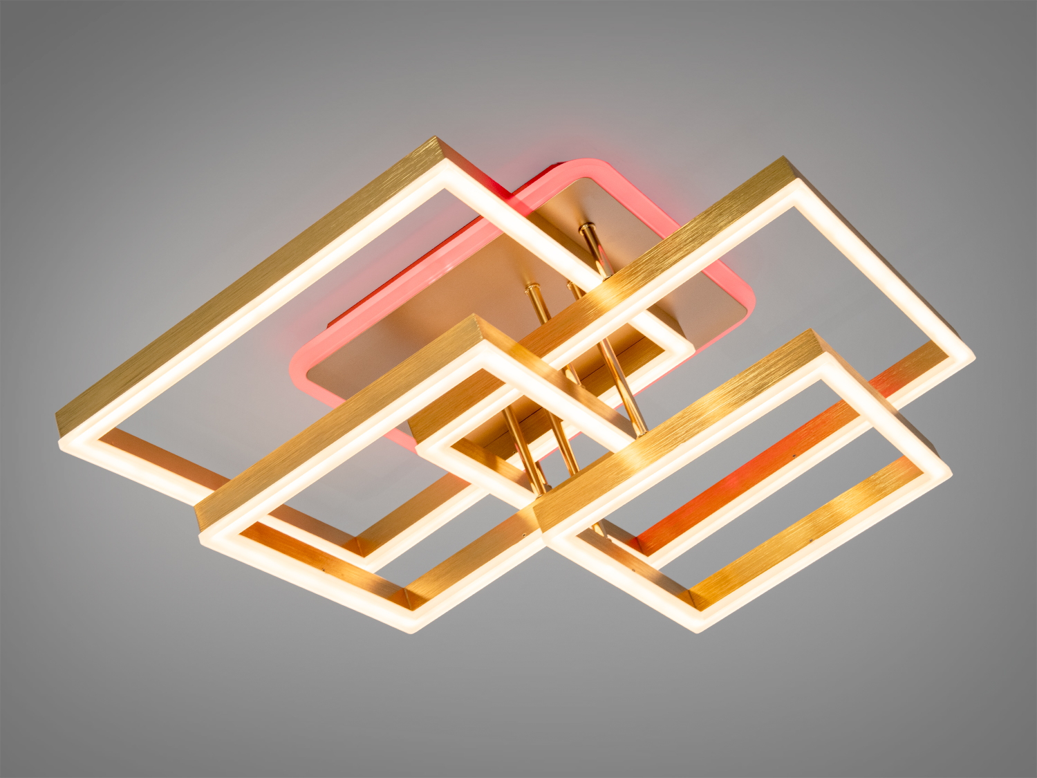 Стельовий світильник з пультом, квадратна форма, біле підсвічування, підходить для мінімалістичних інтер′єрів.